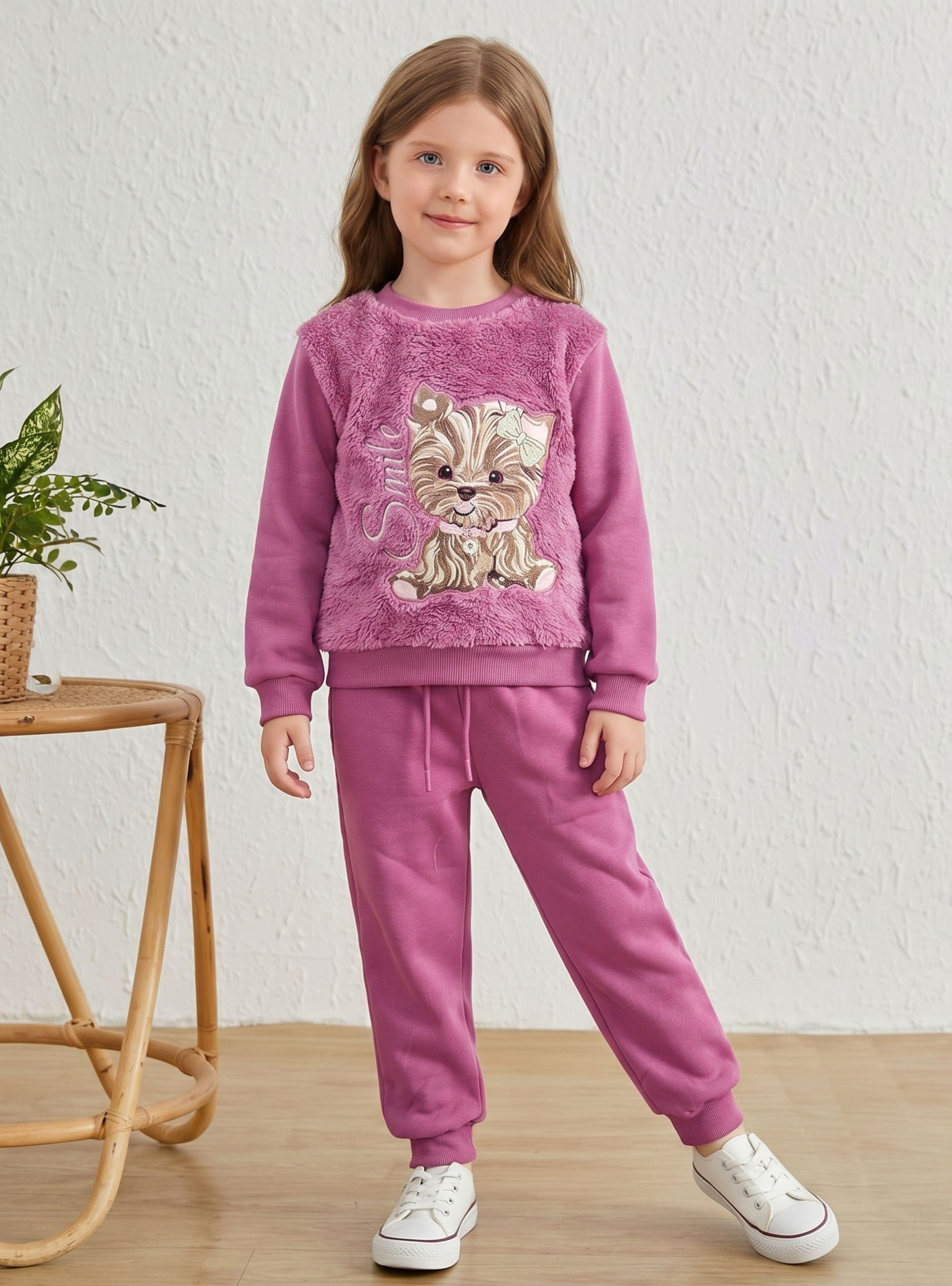 Conjunto Buzo Polera 2 Piezas Niña 100% Algodón Tedmimak Fluffy Rose-0
