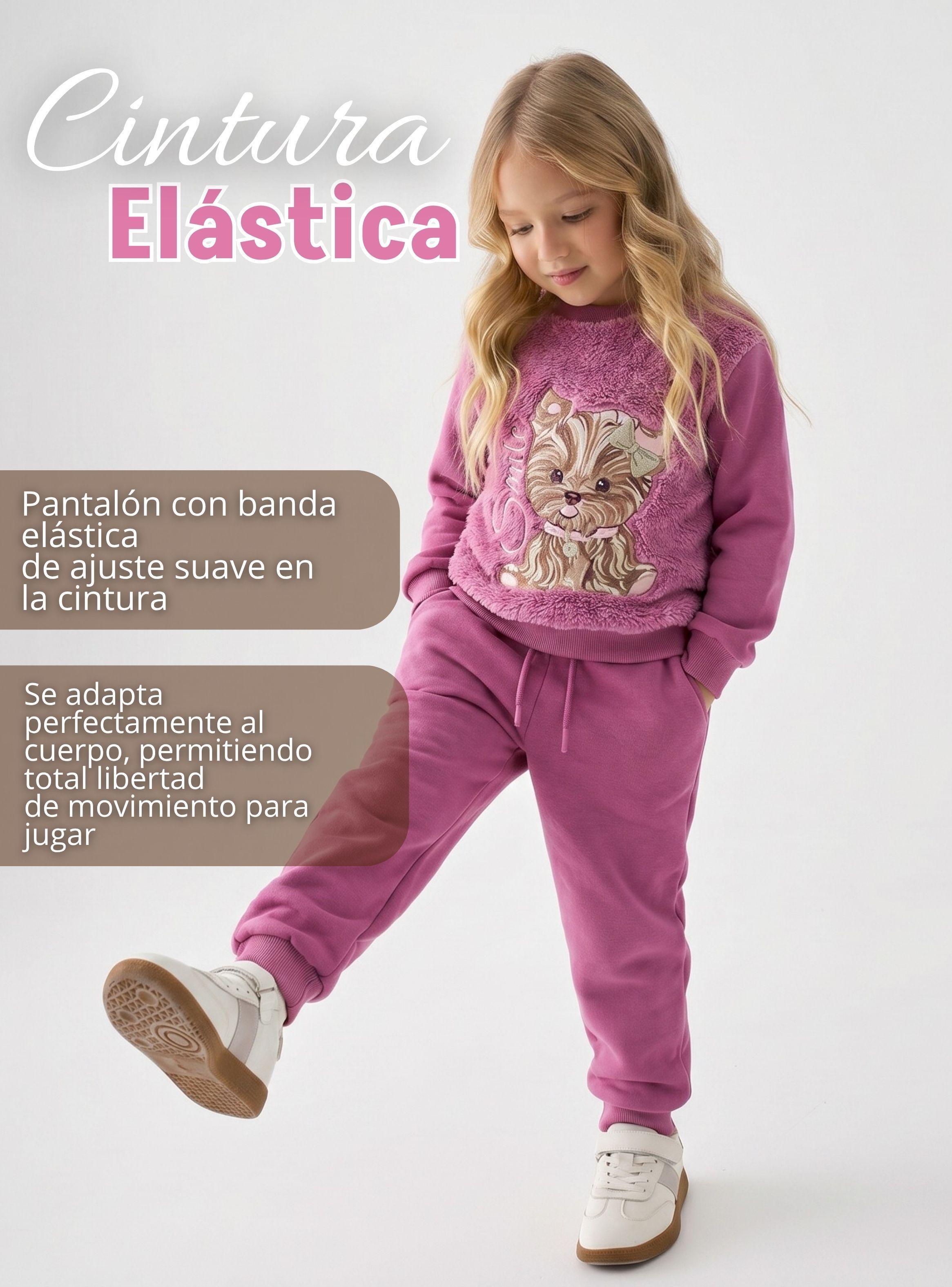 Conjunto Buzo Polera 2 Piezas Niña 100% Algodón Tedmimak Fluffy Rose-6