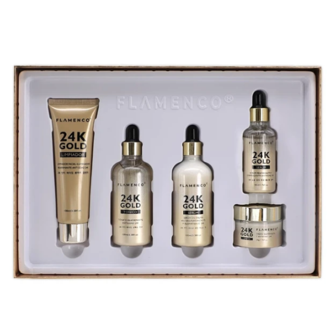 Kit 5 Piezas Línea Skin Care 24K Gold Flamenco-0