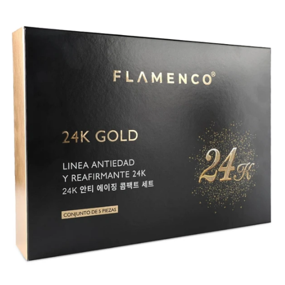 Kit 5 Piezas Línea Skin Care 24K Gold Flamenco-1