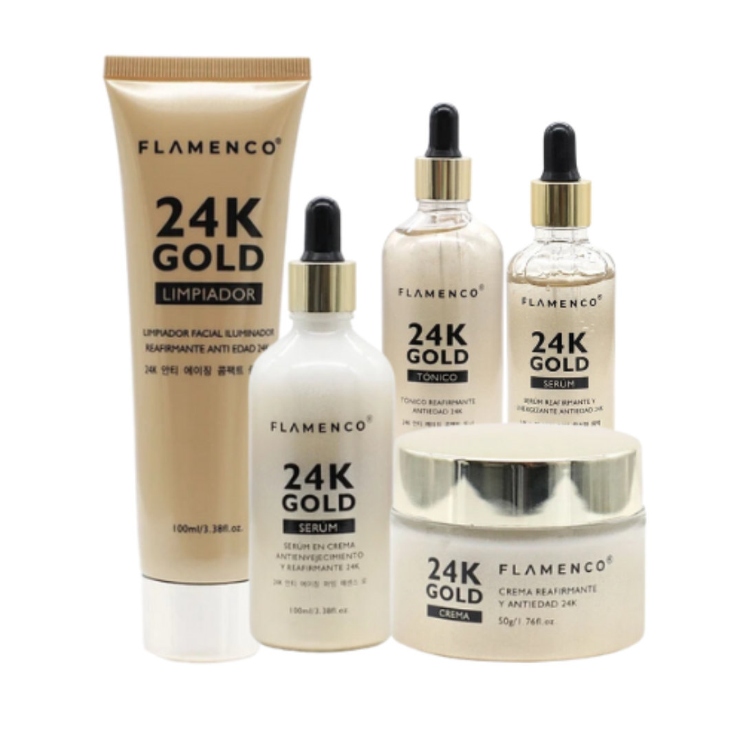 Kit 5 Piezas Línea Skin Care 24K Gold Flamenco-5