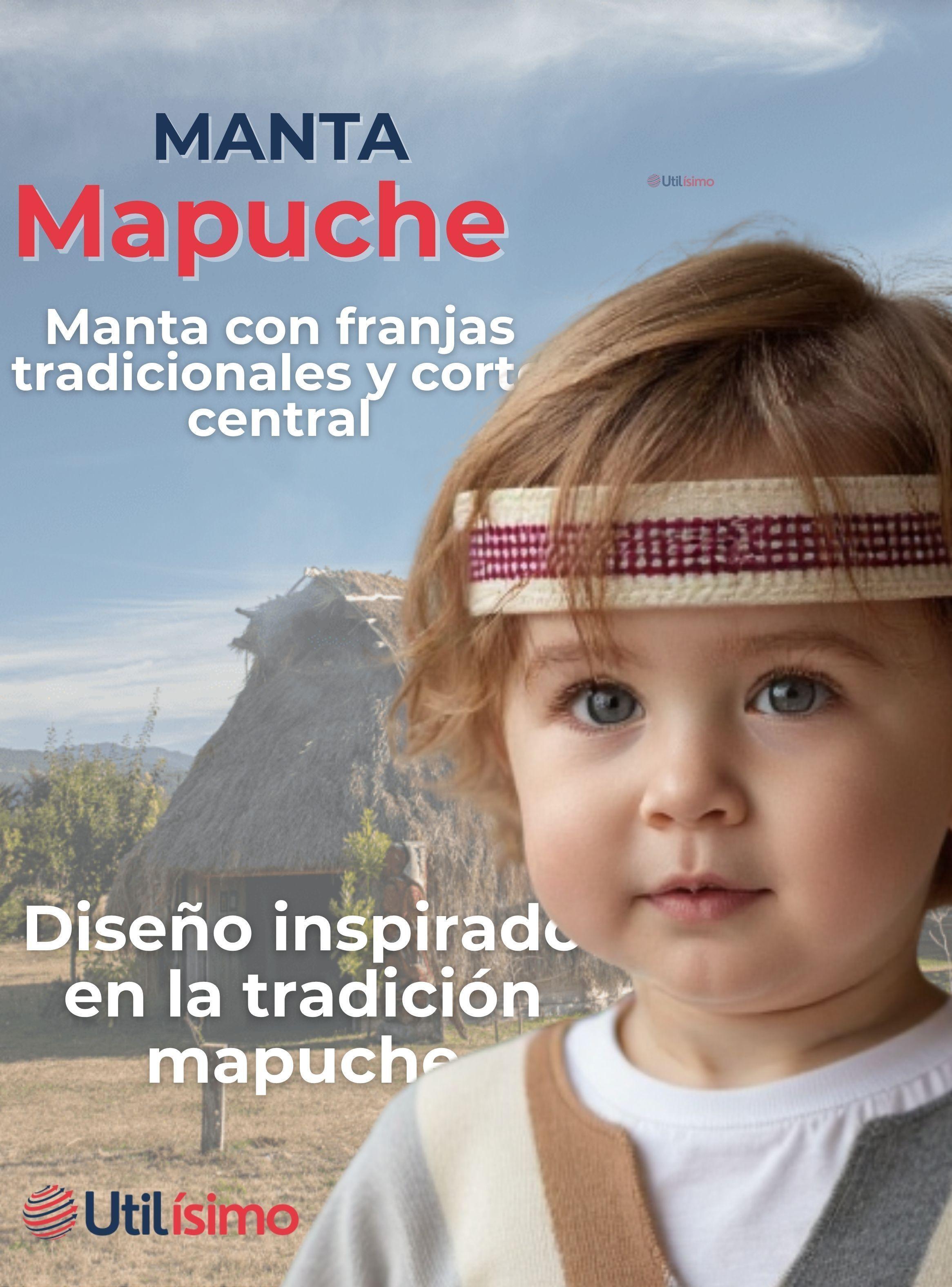 Set Poncho Manta Mapuche +Trarilonco Fiestas Patrias Mantas y Cintillo-4