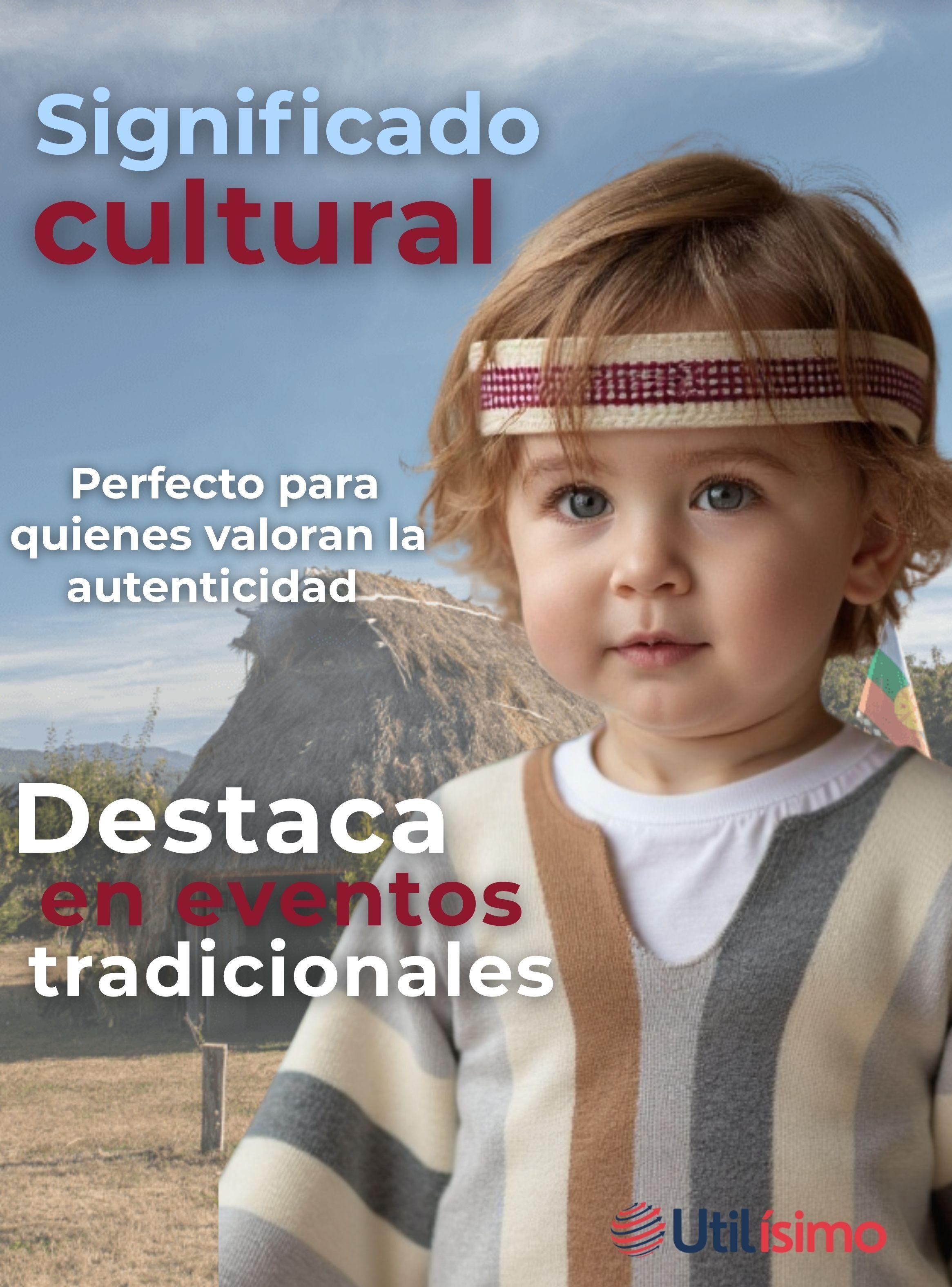 Set Poncho Manta Mapuche +Trarilonco Fiestas Patrias Mantas y Cintillo-6