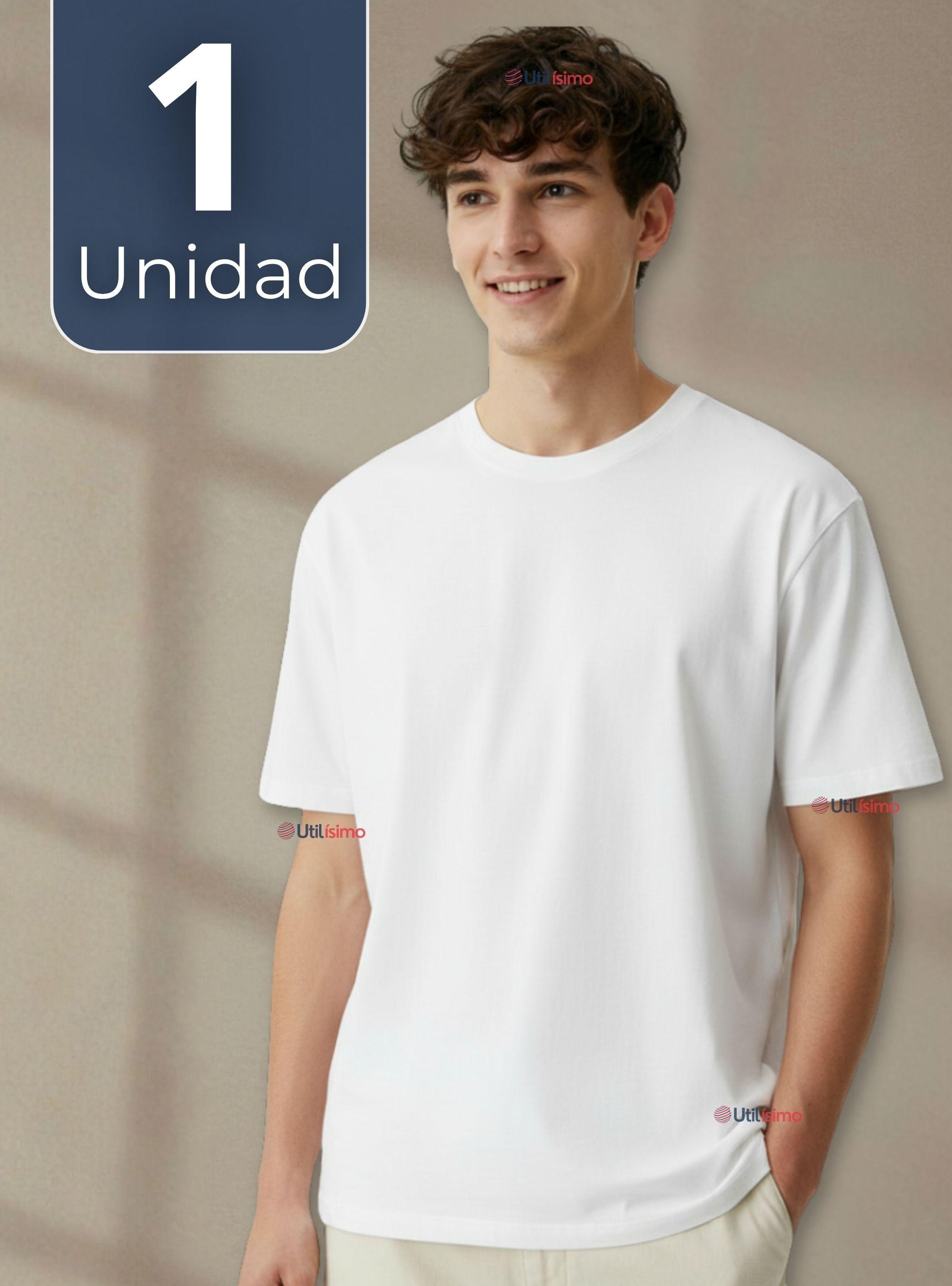 Polera Camiseta 150g Manga Corta 100% Algodón Textura Suave Color Blanco Hombre-0