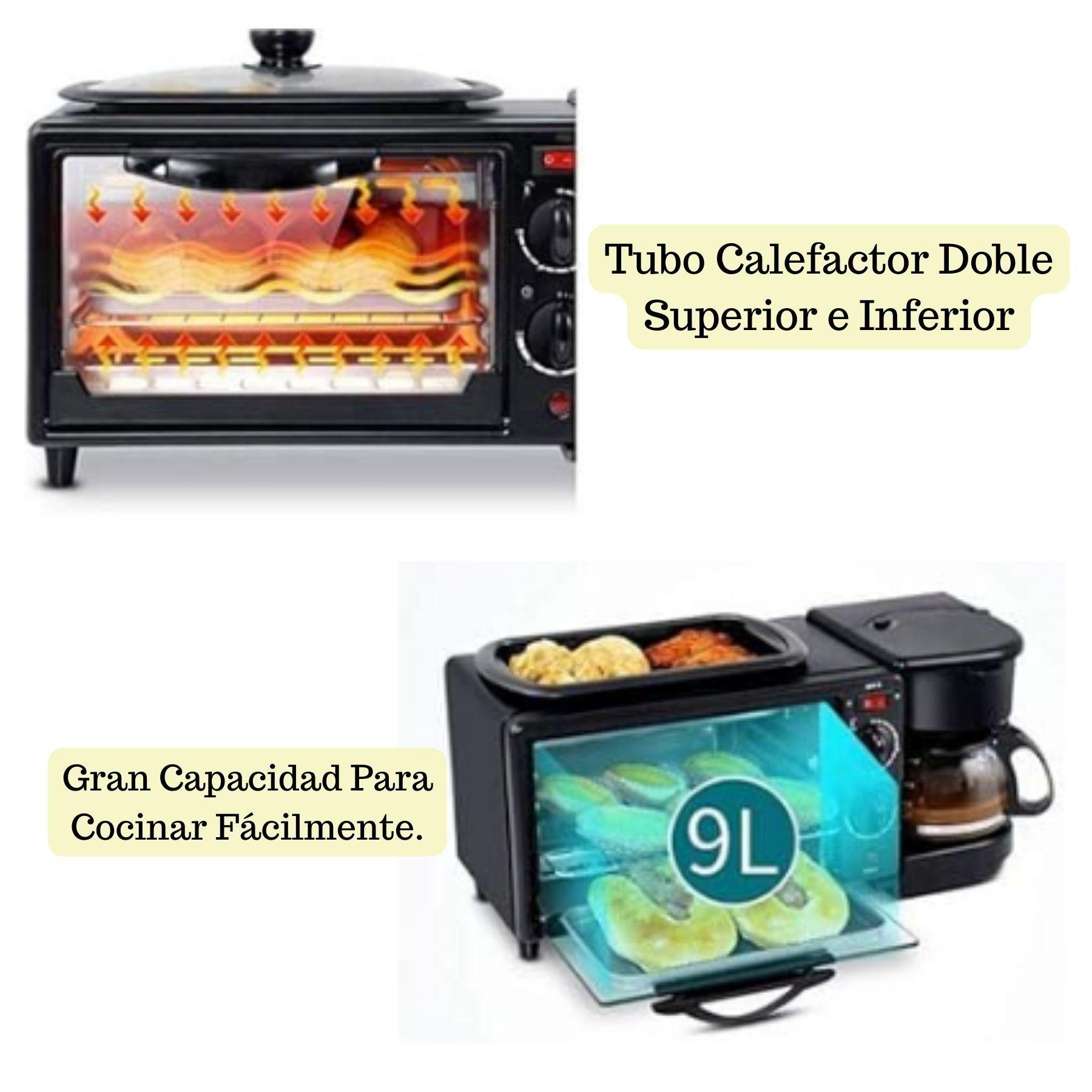 Maquina Desayuno Multifuncional 3 En 1 Horno Cafetera Sarten-5