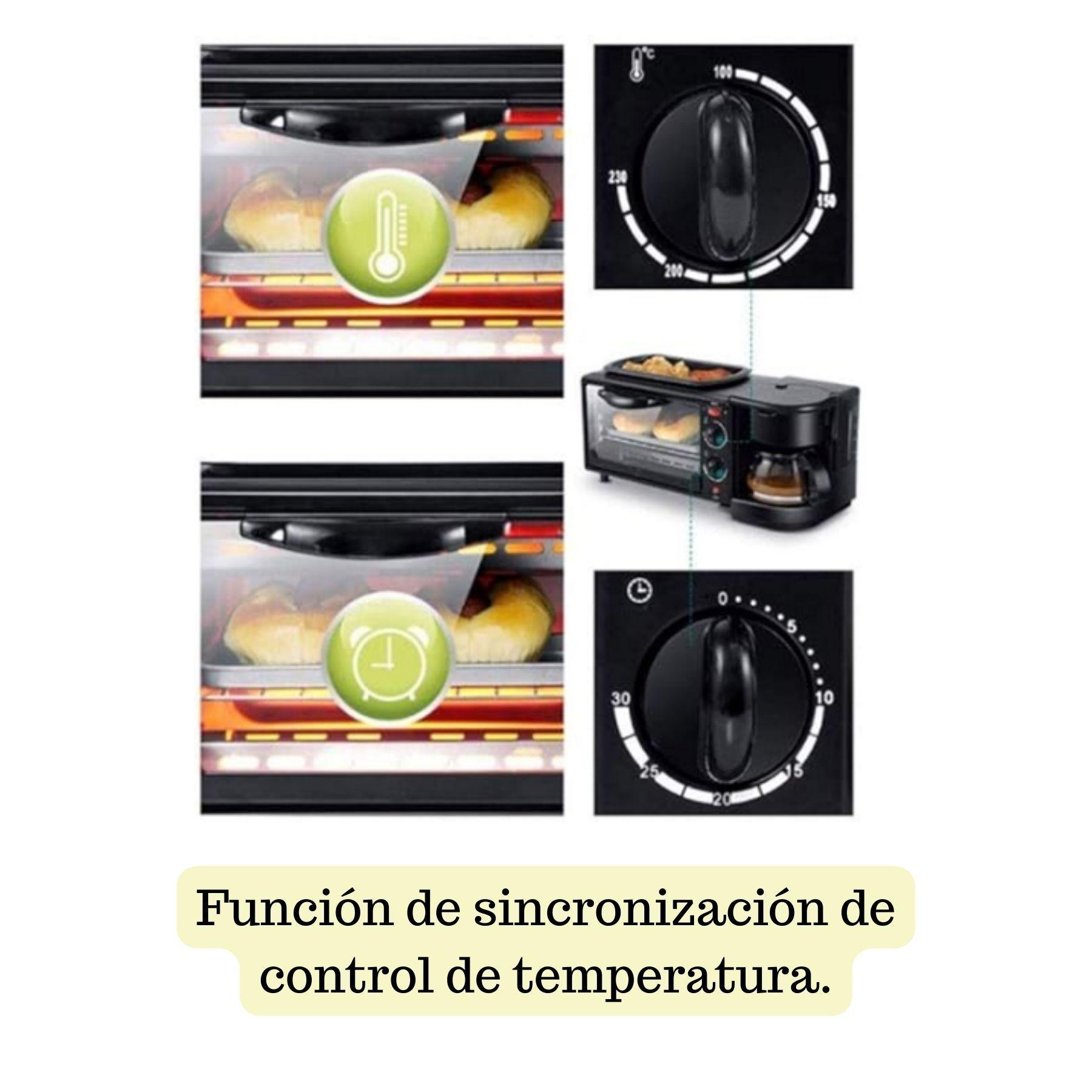 Maquina Desayuno Multifuncional 3 En 1 Horno Cafetera Sarten-6