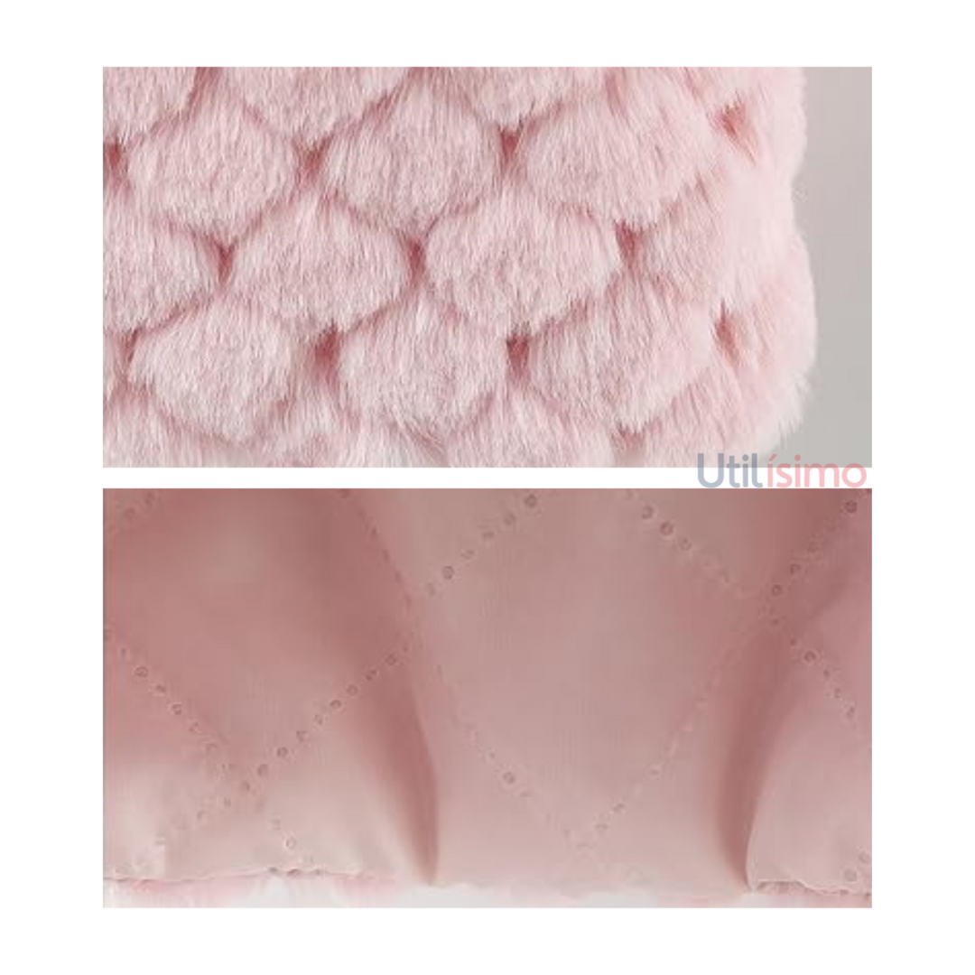 Chaleco Peludo Con Lazo Niña Rosa Jump Kids-1