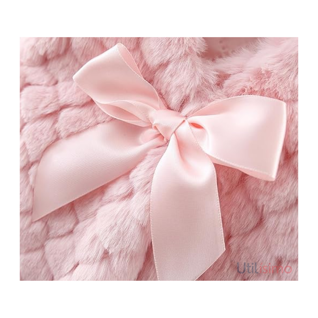 Chaleco Peludo Con Lazo Niña Rosa Jump Kids-3