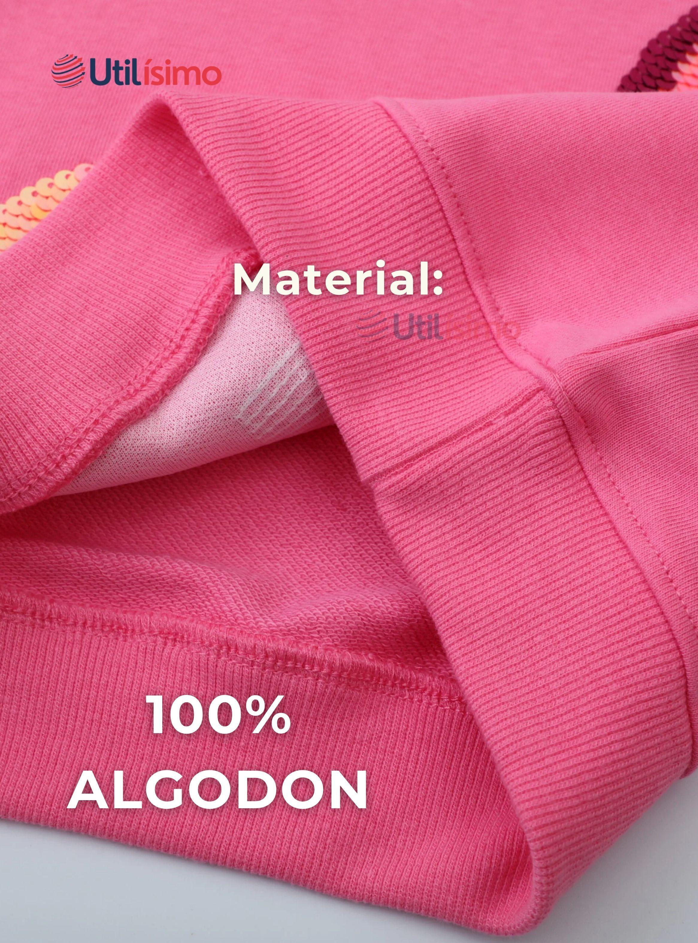 Polerón Algodón Cuello Redondo Niña Fucsia Arcoiris-4