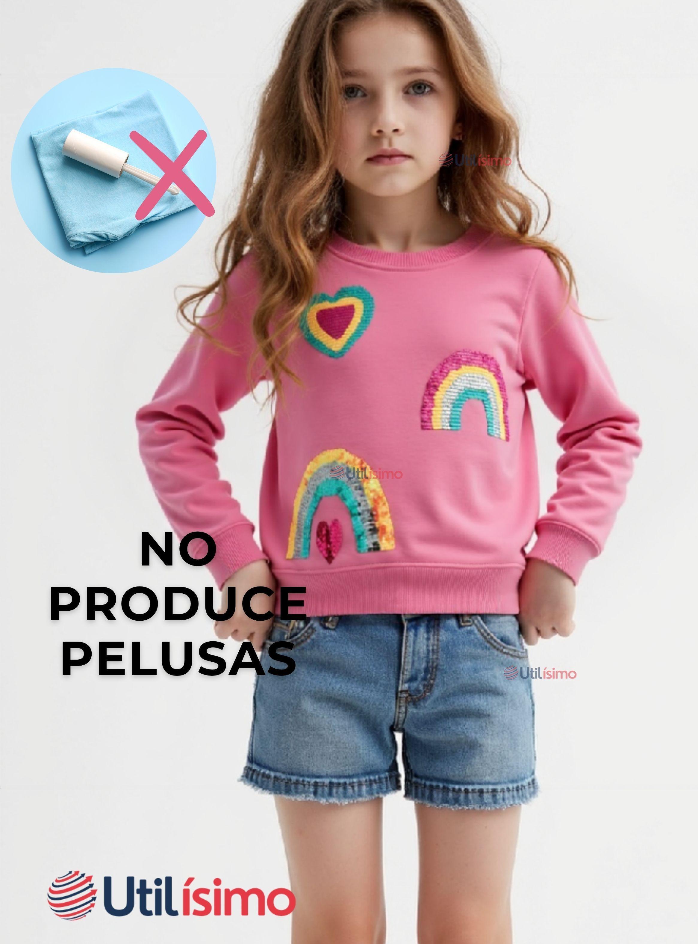 Polerón Algodón Cuello Redondo Niña Fucsia Arcoiris-6