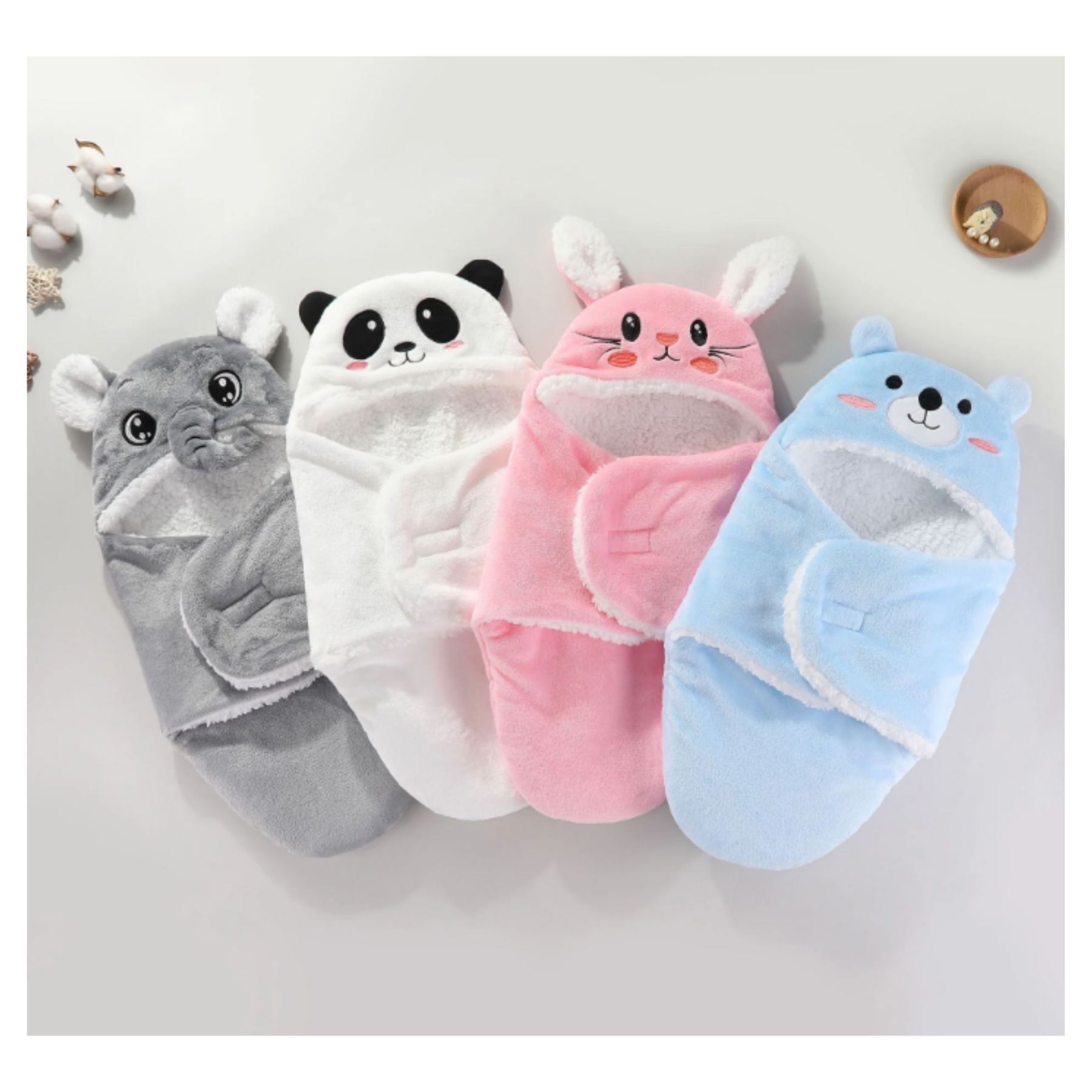 Manta Saco Frizado Con Capucha Bebé Oso-6