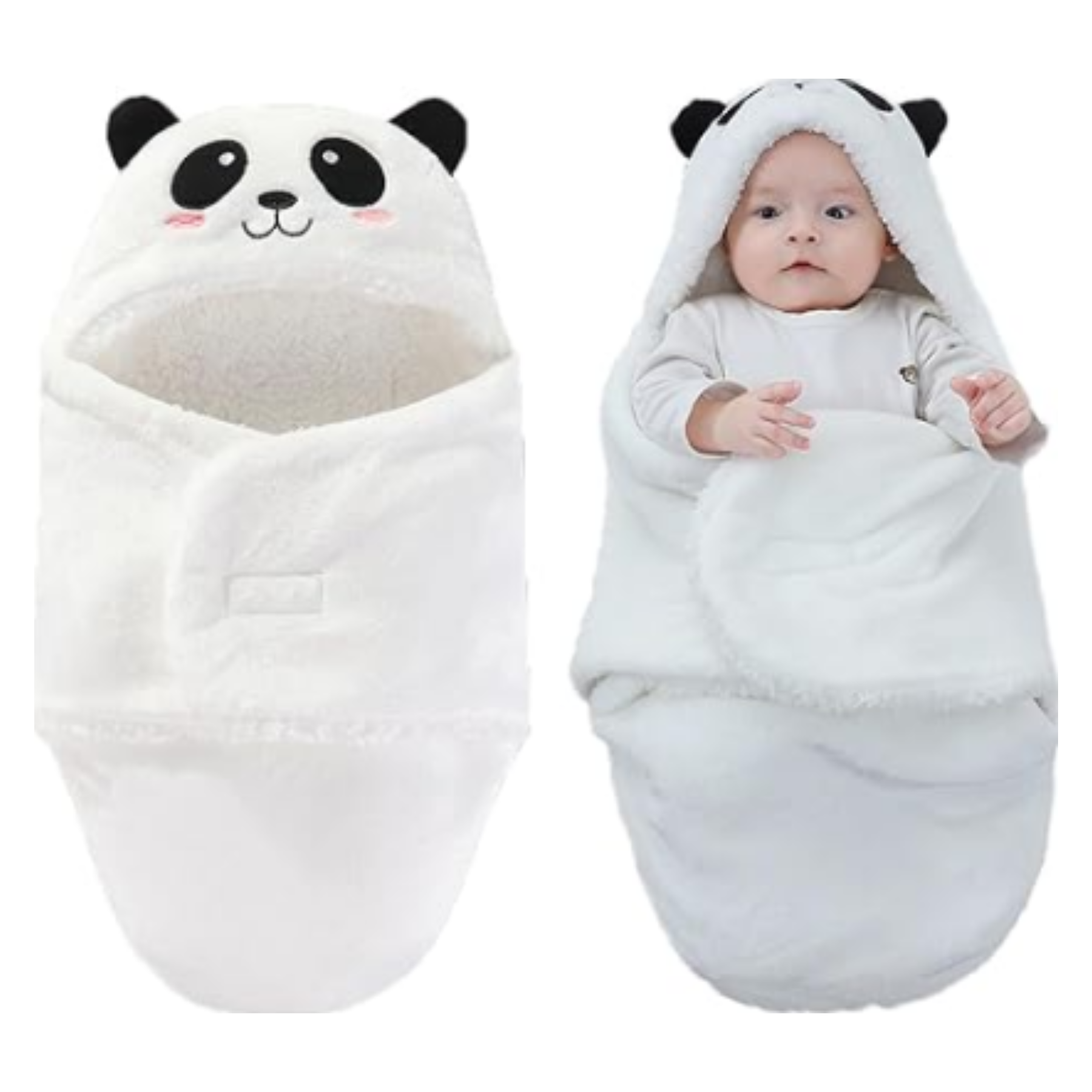 Manta Saco Frizado Con Capucha Bebé Oso-0