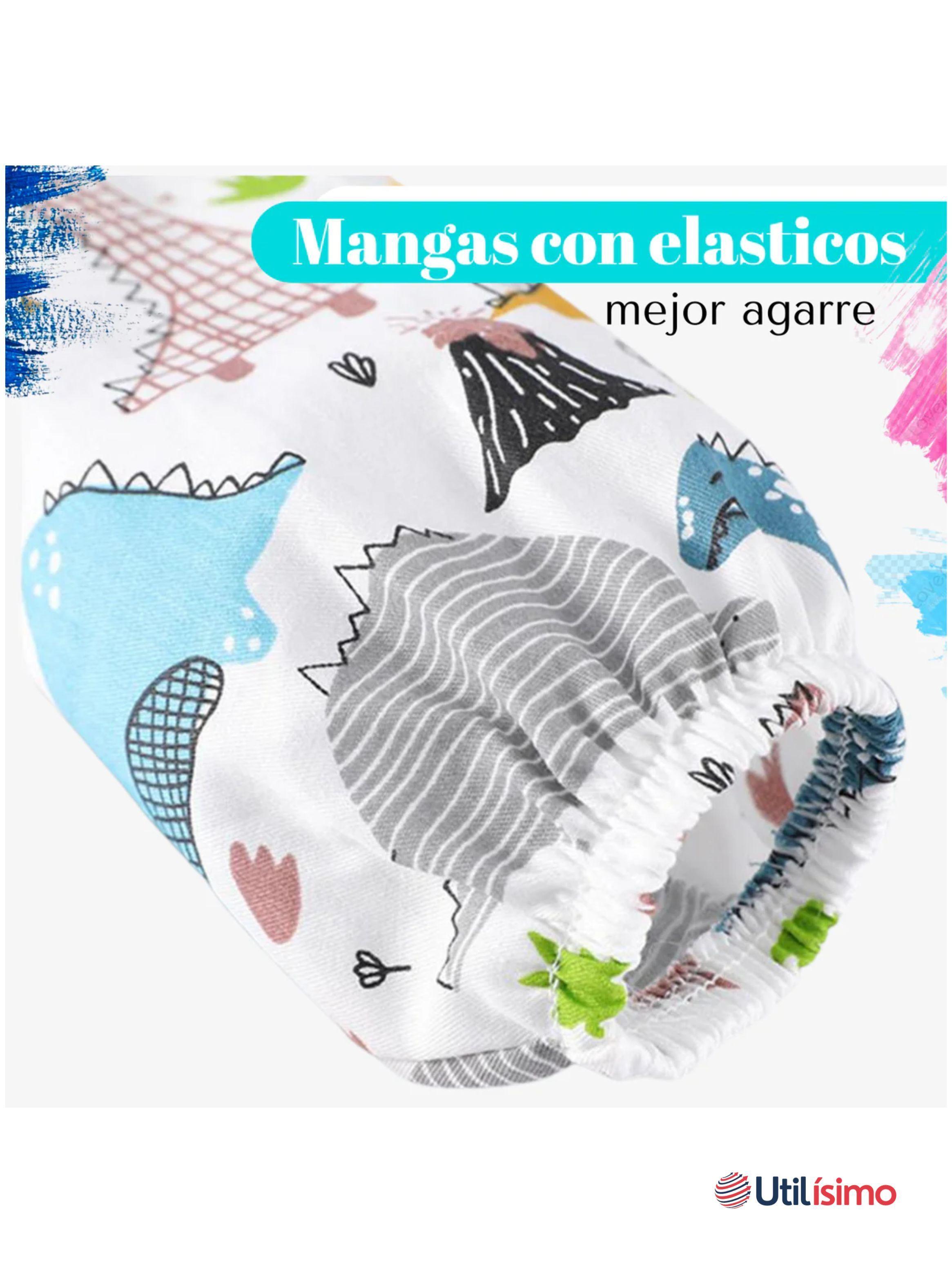 Pack 3 Babero Delantal Impermeable Premium Con Mangas Larga Para Bebe Y Niño-5