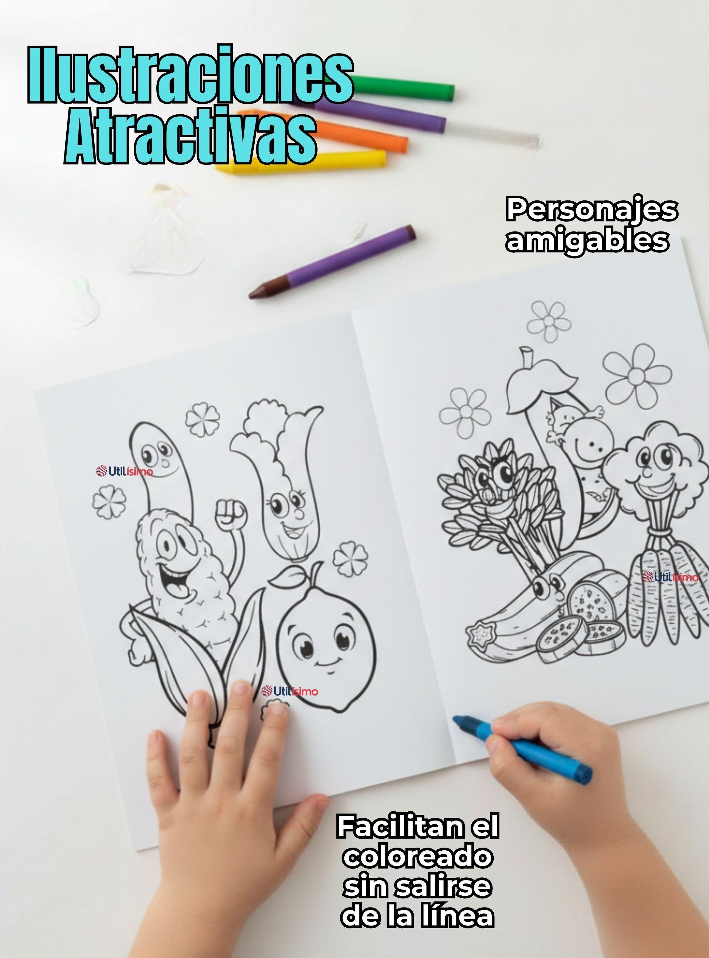 Libro Para Colorear Pintar Educativo Con Stickers para Niños Diseño Surtido-5