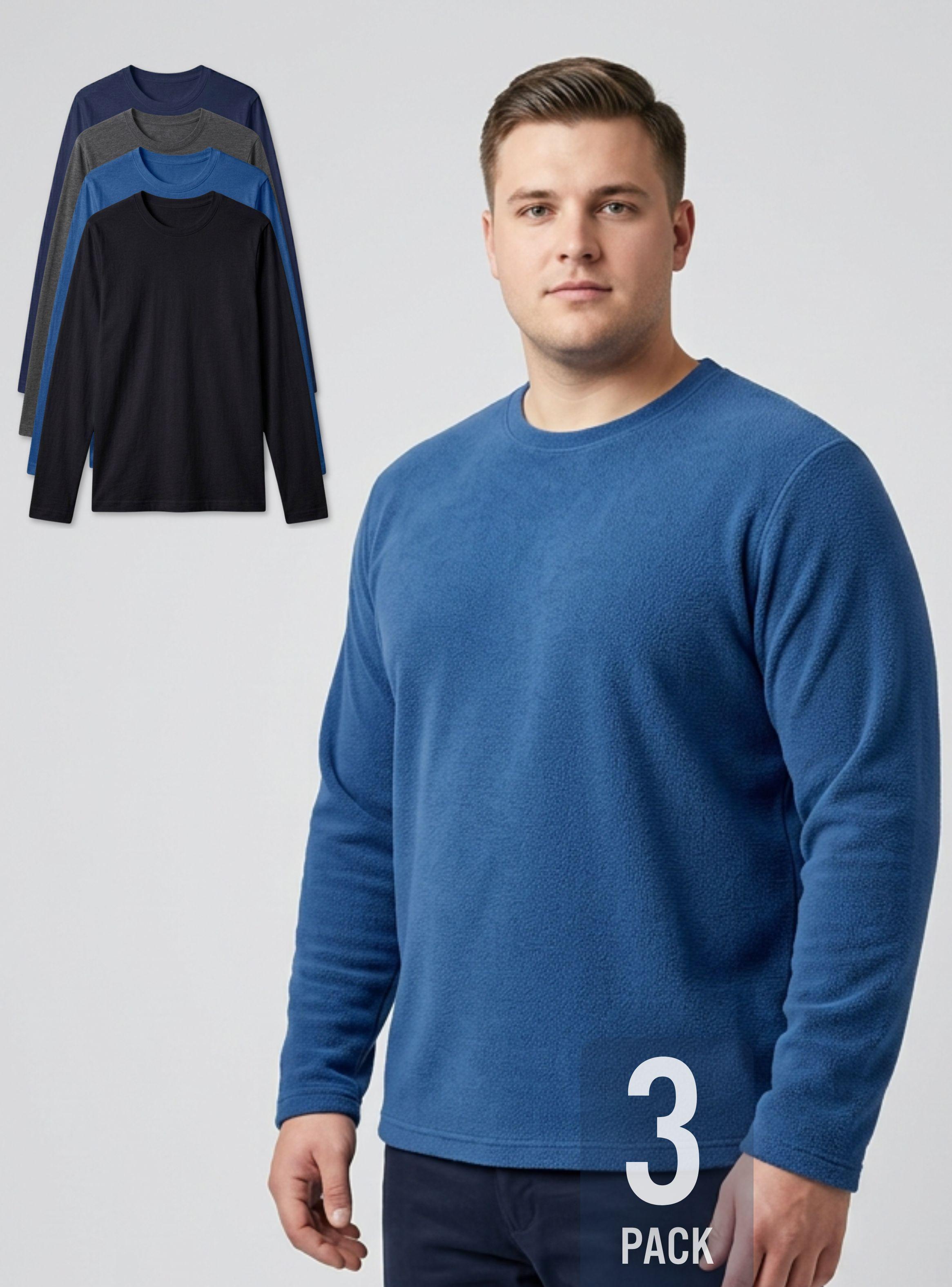 Pack 3 Camisetas Poleras Polar Primera Capa Manga Larga Color Surtido Hombre-1