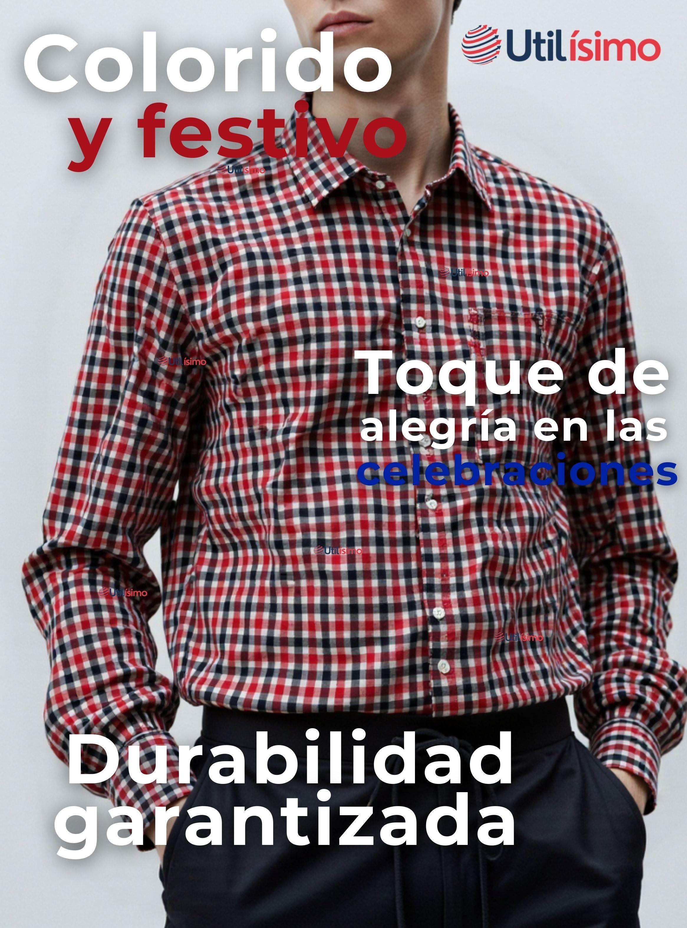 Camisa Huaso Cuadrillé Manga Larga Algodón Cuadros Negro y Rojo-6