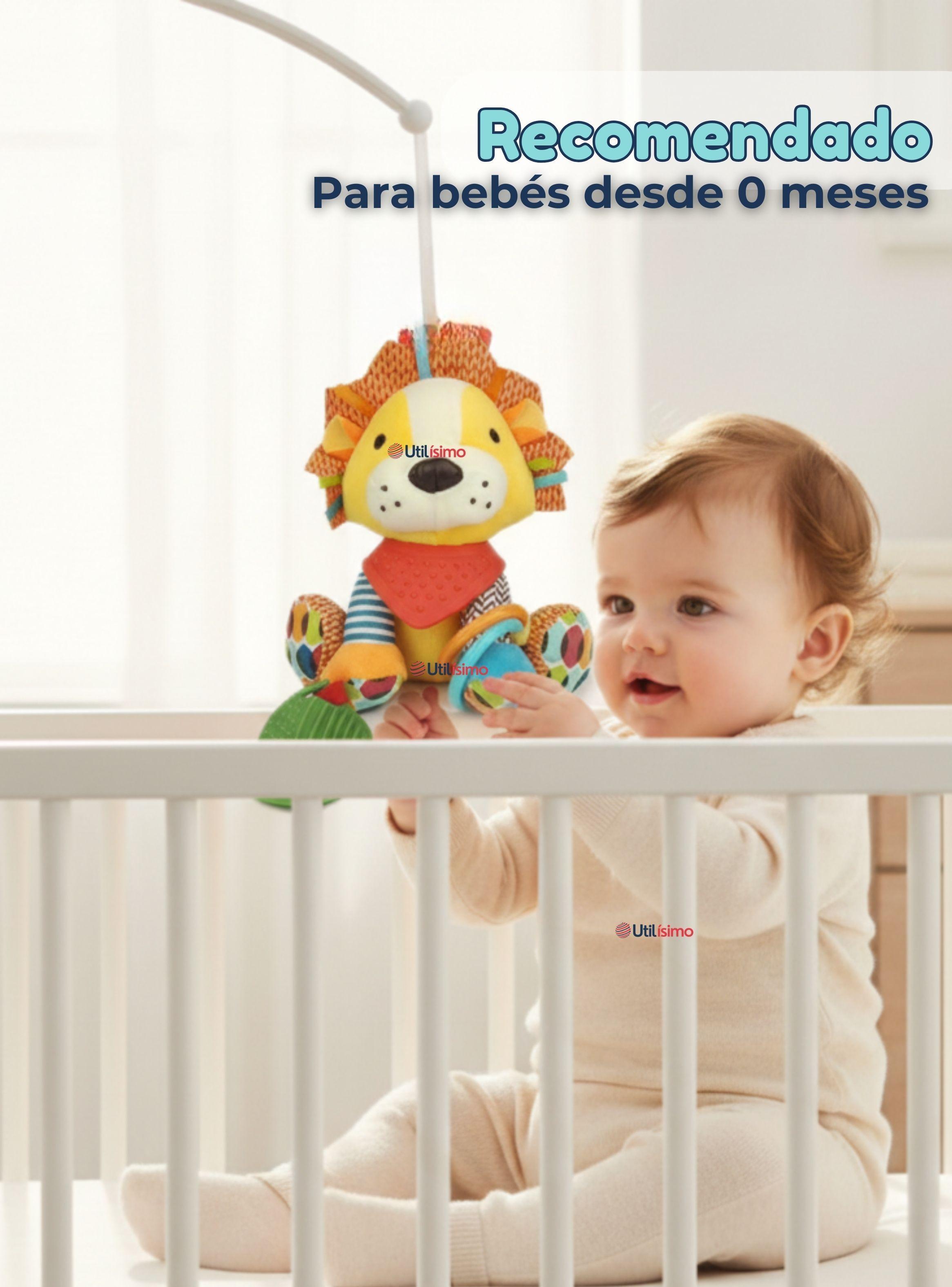 Juguete Peluche Animales Sensorial Con Mordedor Sonajero Diseño León para Niña y Niño-5