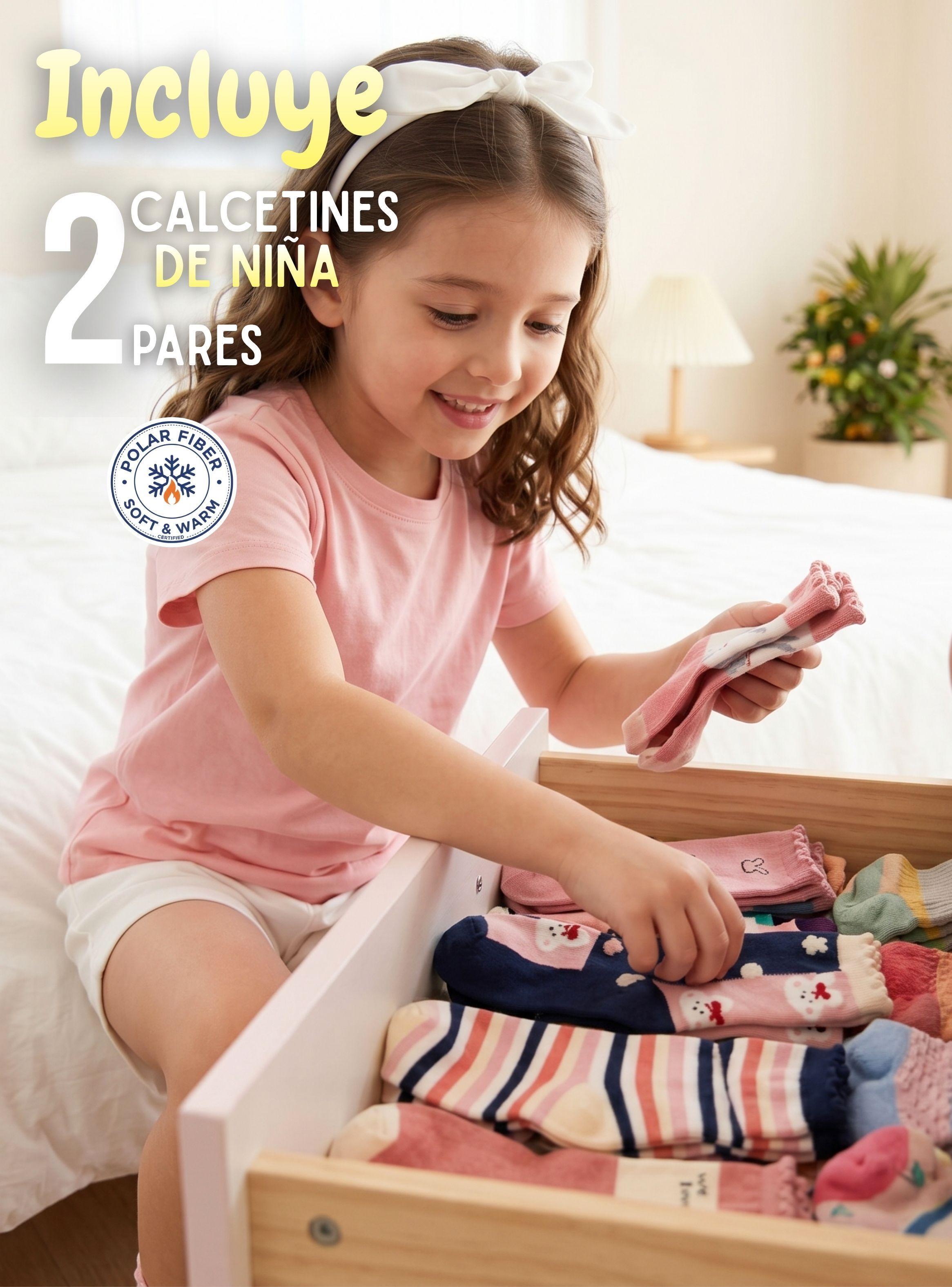 Pack 2 Pares Calcetines Niña Toalla Térmicos Suaves de Colores Surtidos-2