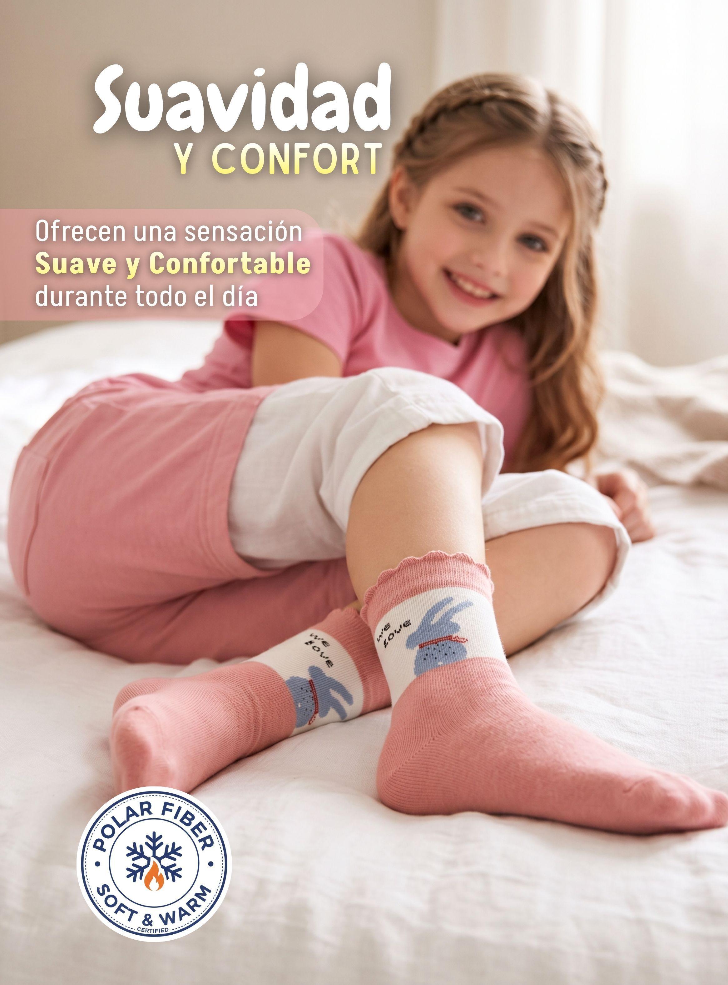 Pack 2 Pares Calcetines Niña Toalla Térmicos Suaves de Colores Surtidos-6