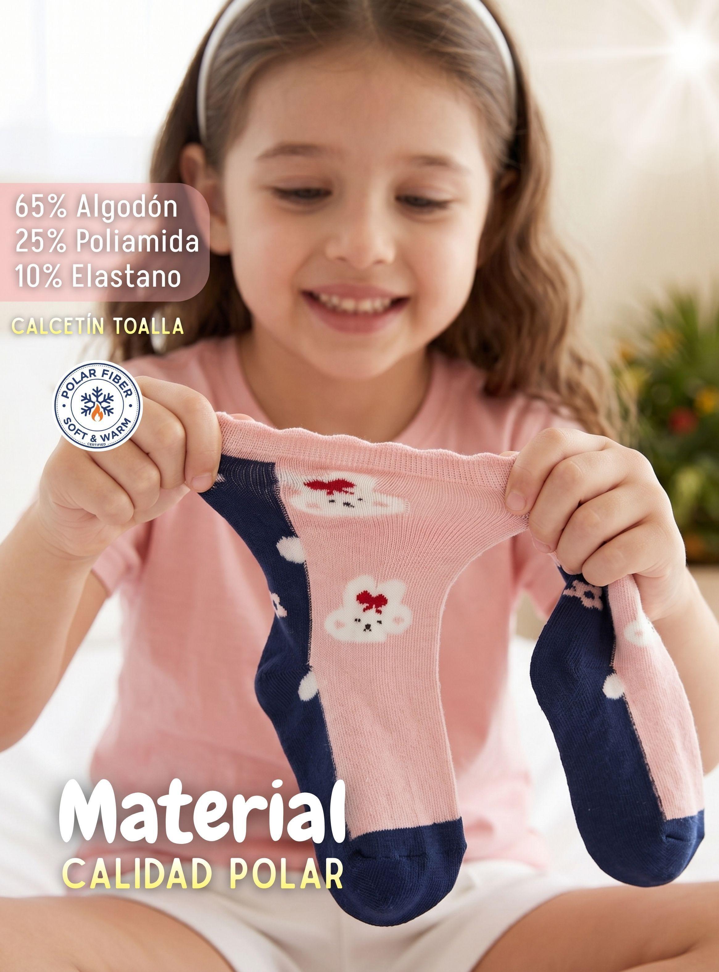 Pack 2 Pares Calcetines Niña Toalla Térmicos Suaves de Colores Surtidos-7