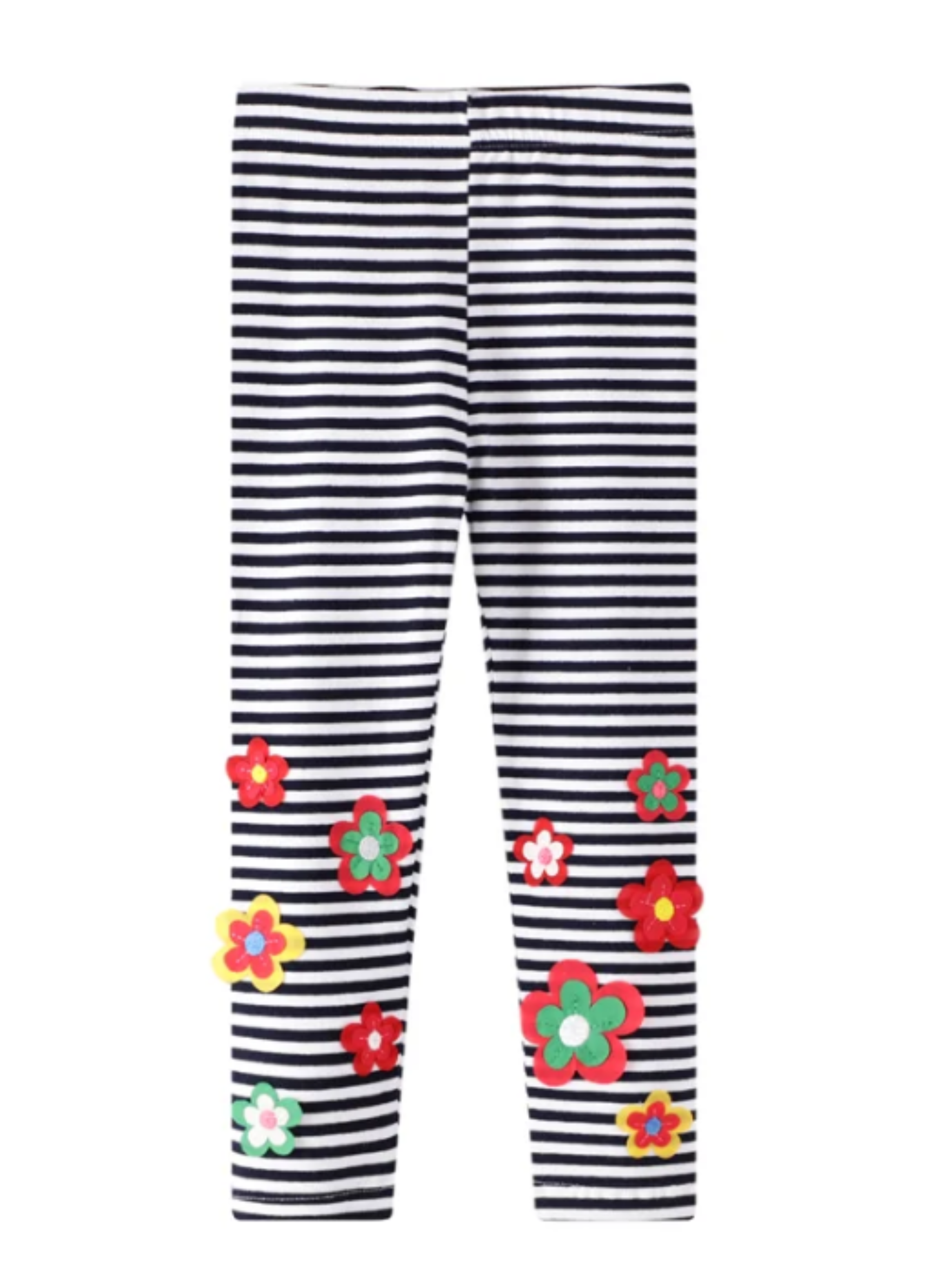  Calzas Niña Flores Rayas Jump Kids 100% Algodón-3