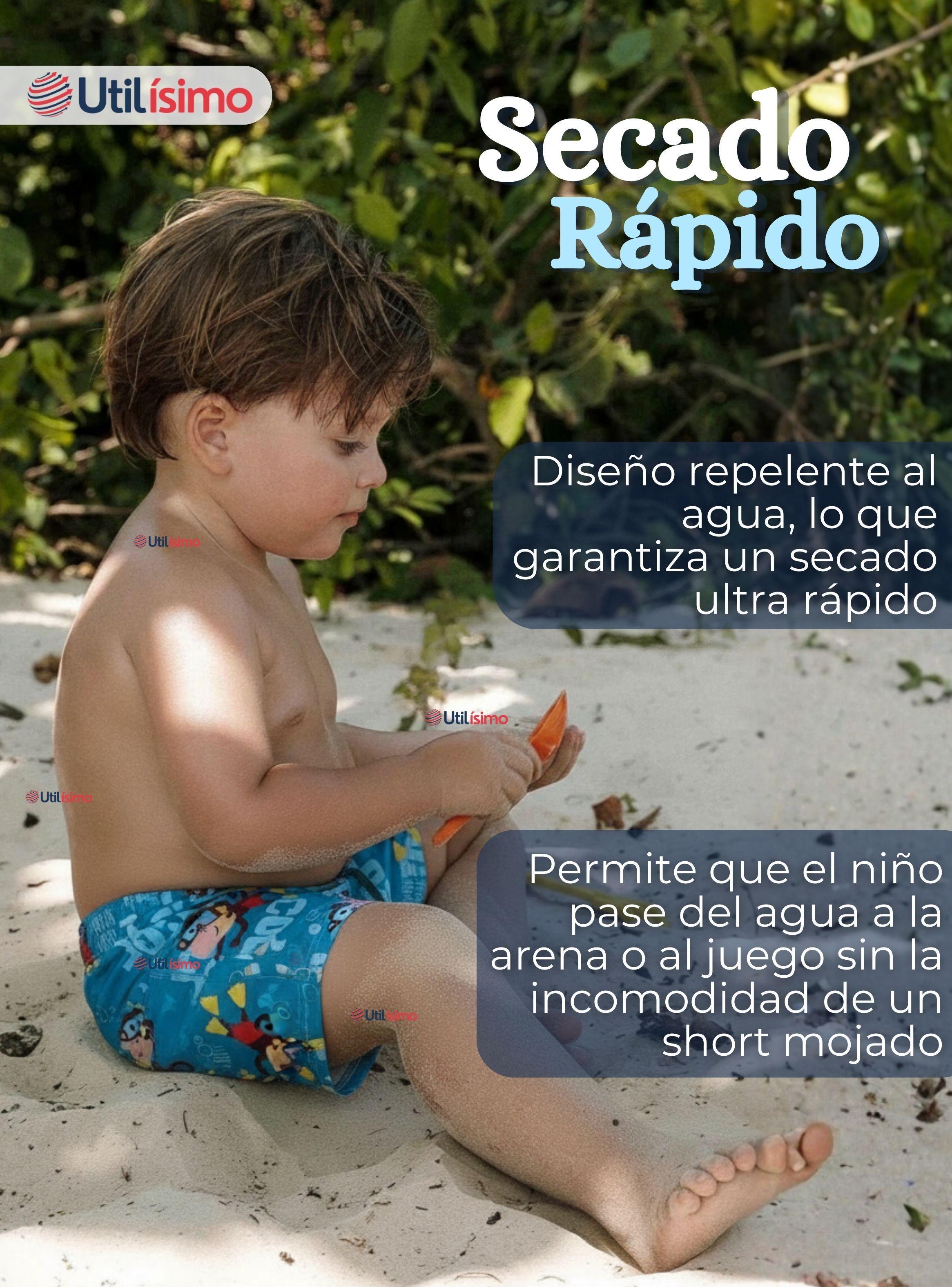 Pack 3 Shorts De Playa Para Niños Traje Baño Pantalón Corto en Diseños Surtidos-4