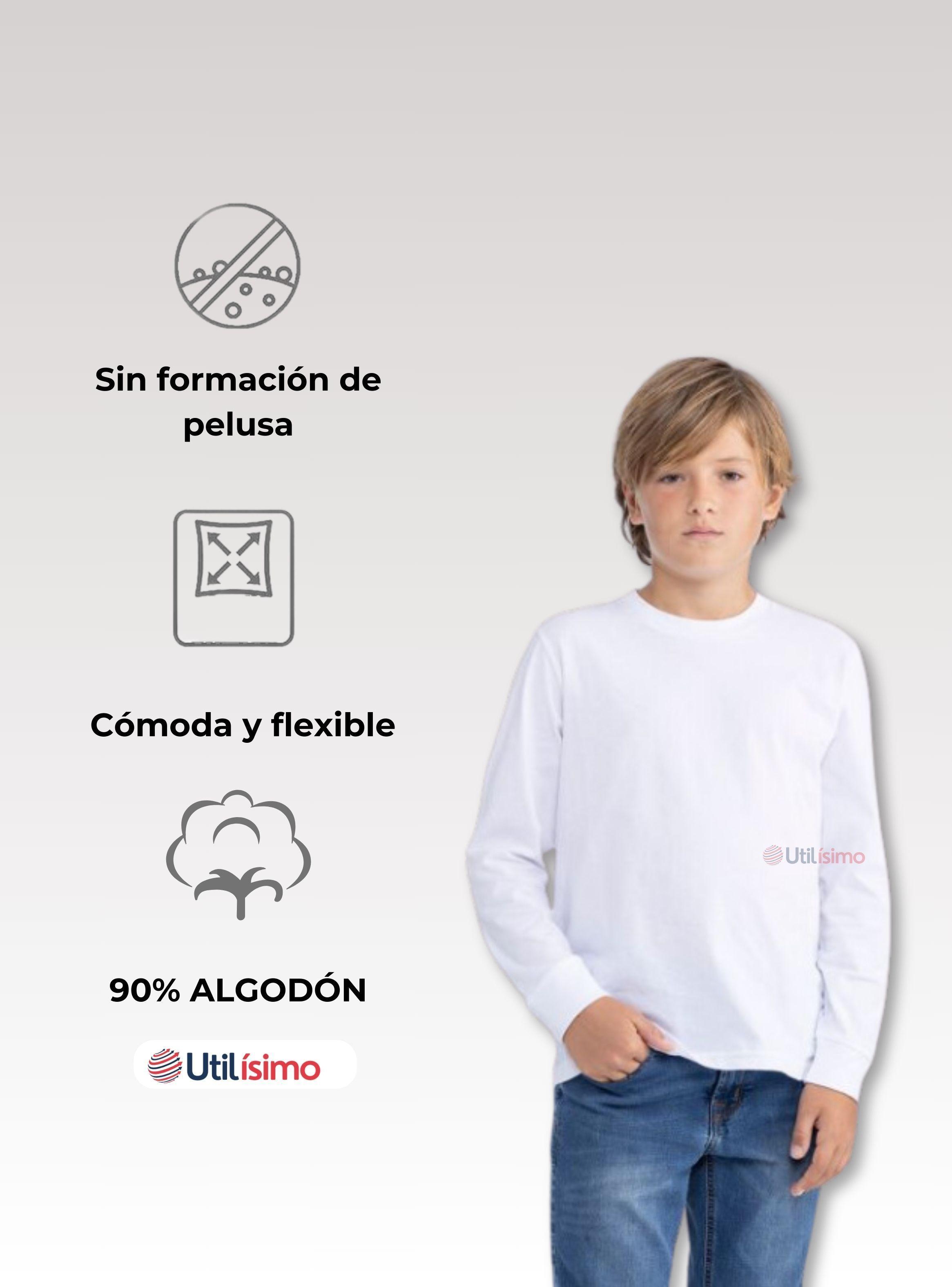 Pack 6 Camisetas Algodón Primera Capa Polera Invierno Niño Blanco Y Negro-5