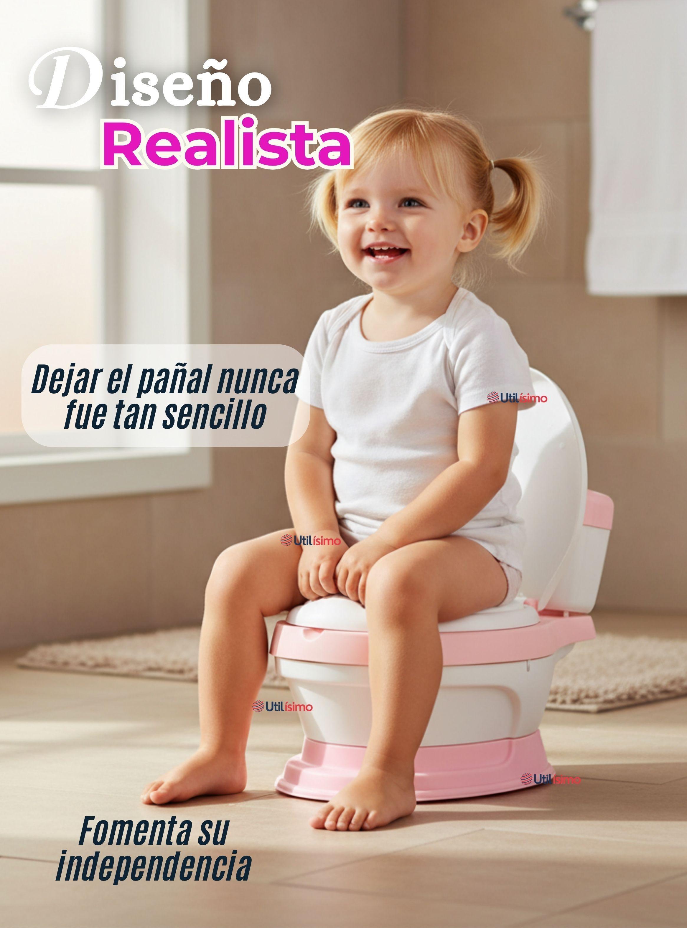 Pelela Inodoro Baño Entrenador Portátil Niña Rosa Asiento Acojinado-4