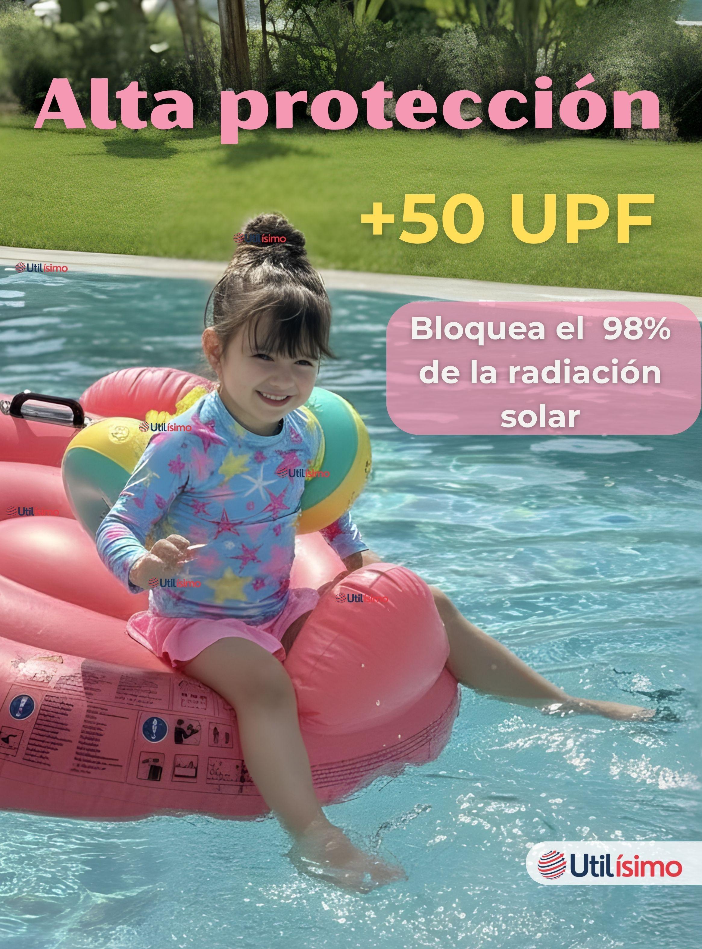 Traje De Baño Polera Manga Larga y Falda Short 2 Piezas Niña de 2 a 7 años Starfish-2