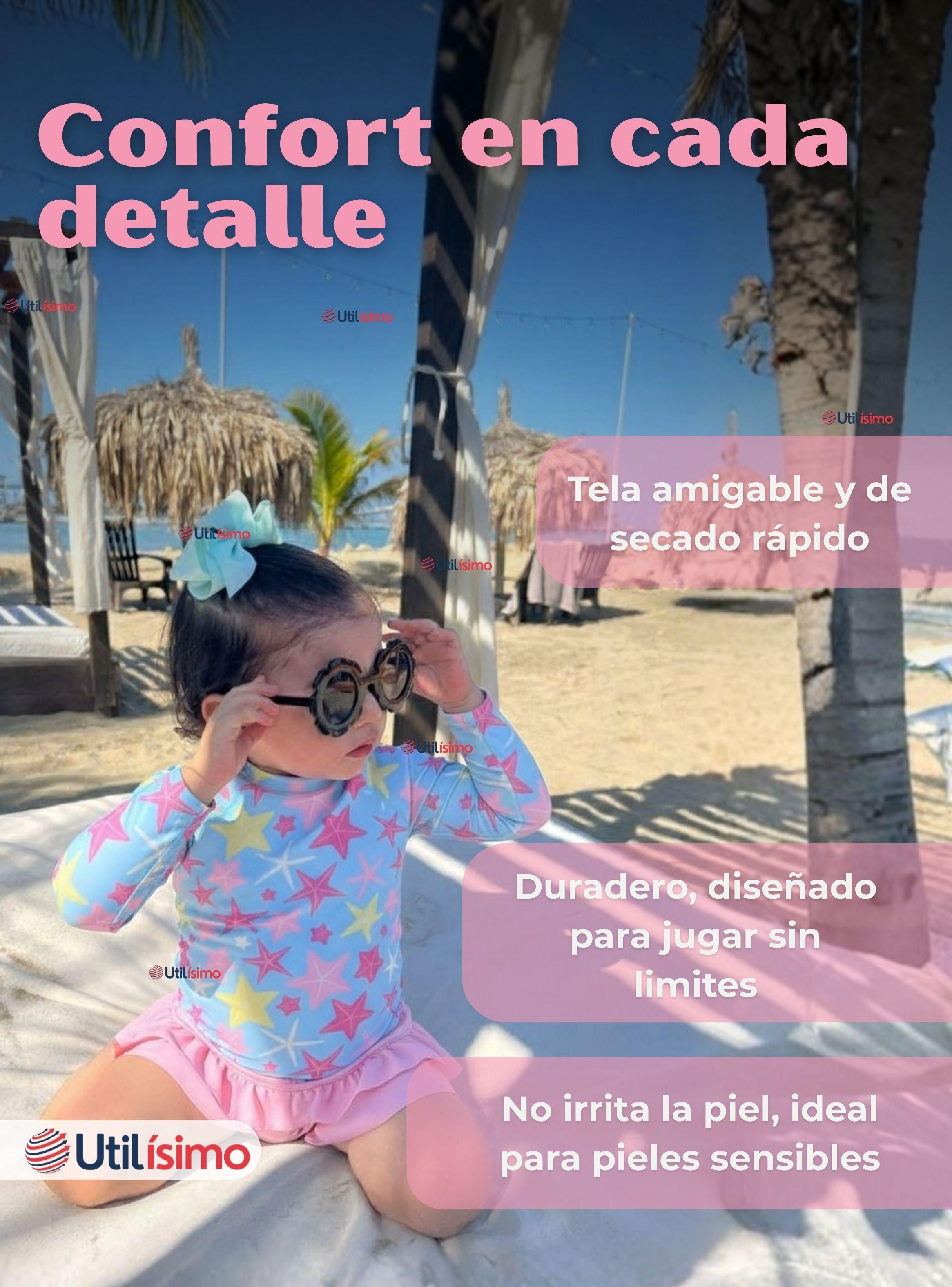 Traje De Baño Polera Manga Larga y Falda Short 2 Piezas Niña de 2 a 7 años Starfish-4