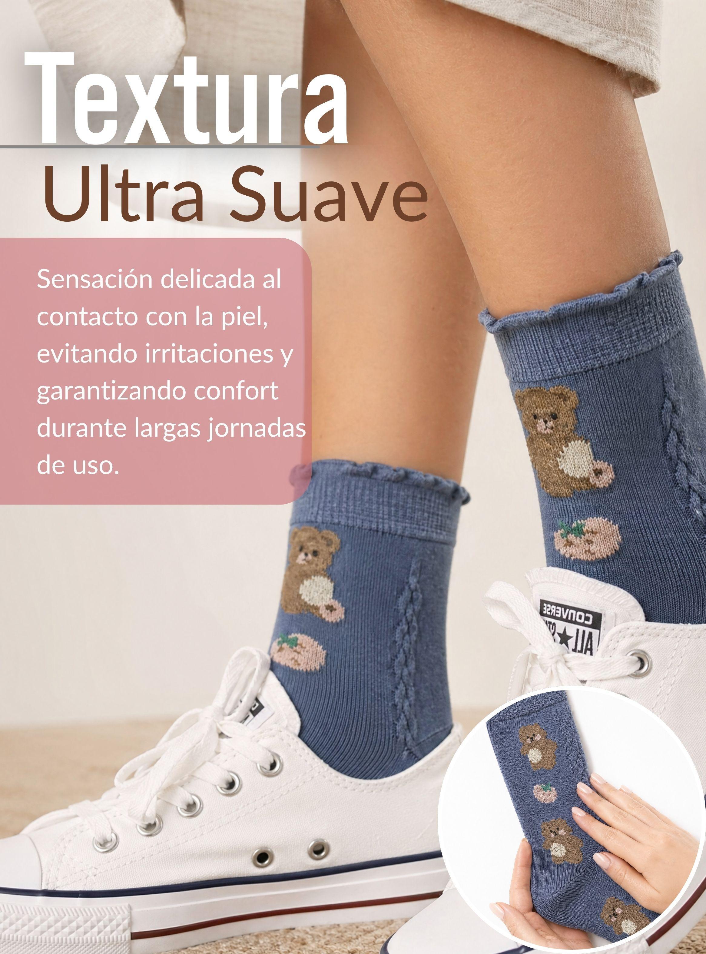 Calcetines De Lana Confort Térmico de Mujer 1 Par Diseños Juveniles-6