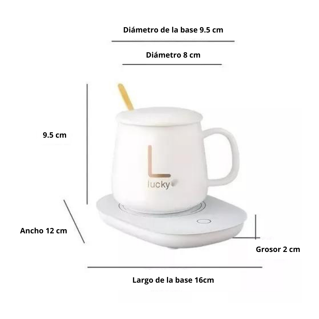 Taza Con Calentador Eléctrico 55°c Tazón + Caja De Regalo-1
