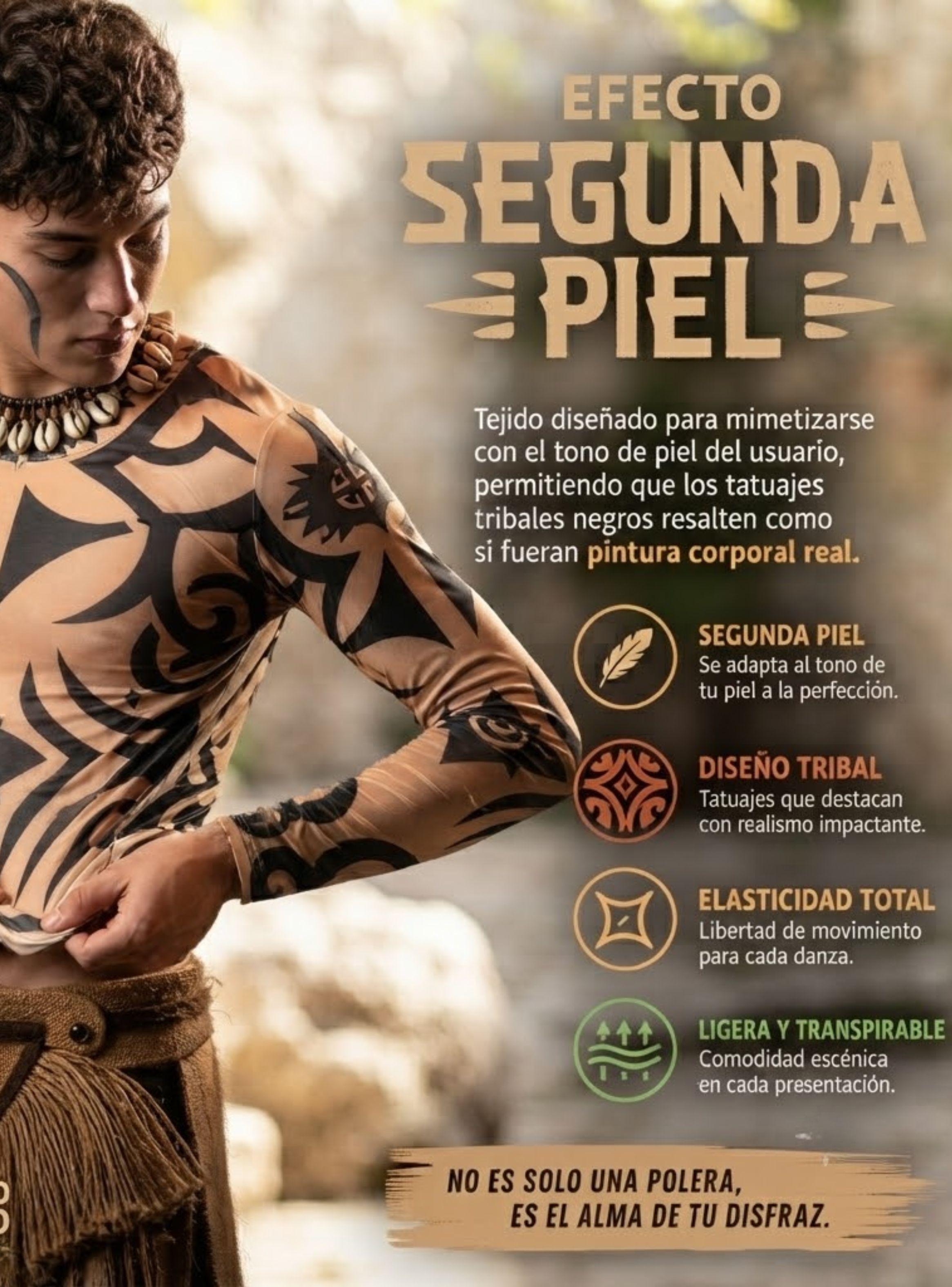 Pack 3 Poleras Tatuaje Falso Efecto Piel Niños Rapa Nui Baile Típico Pascuense-4