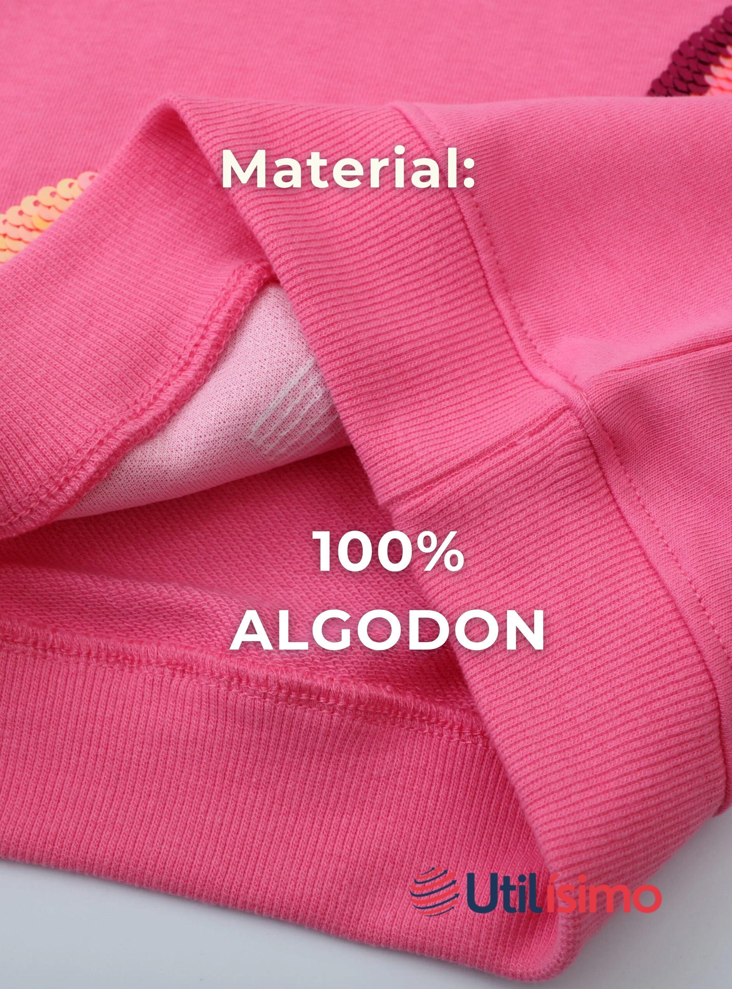 Polerón Algodón Cuello Redondo Niñas Fucsia Arcoiris-4