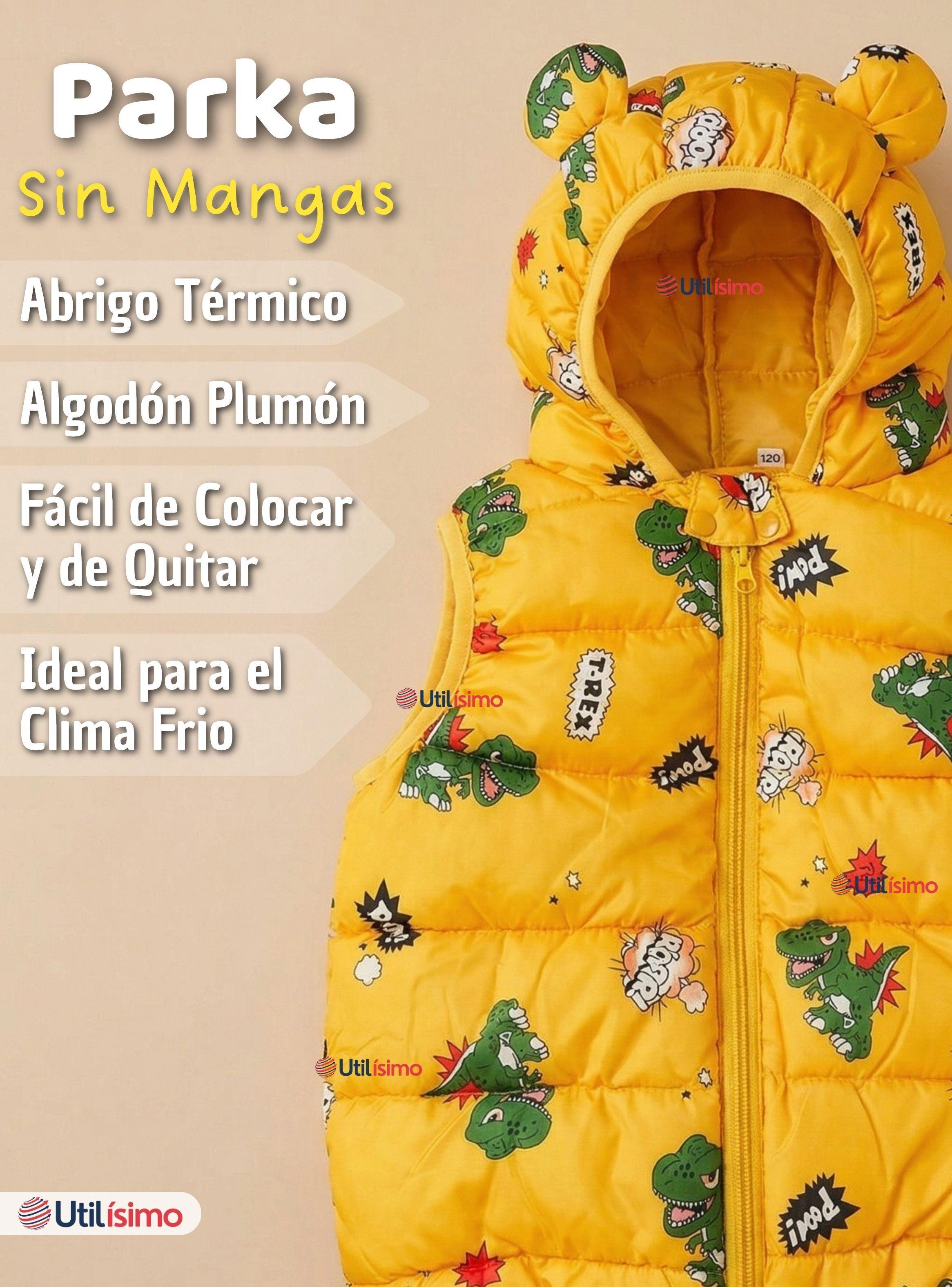 Parka Con Capucha Sin Manga Bebe Niño Infantil Dinosuairio Trex-3