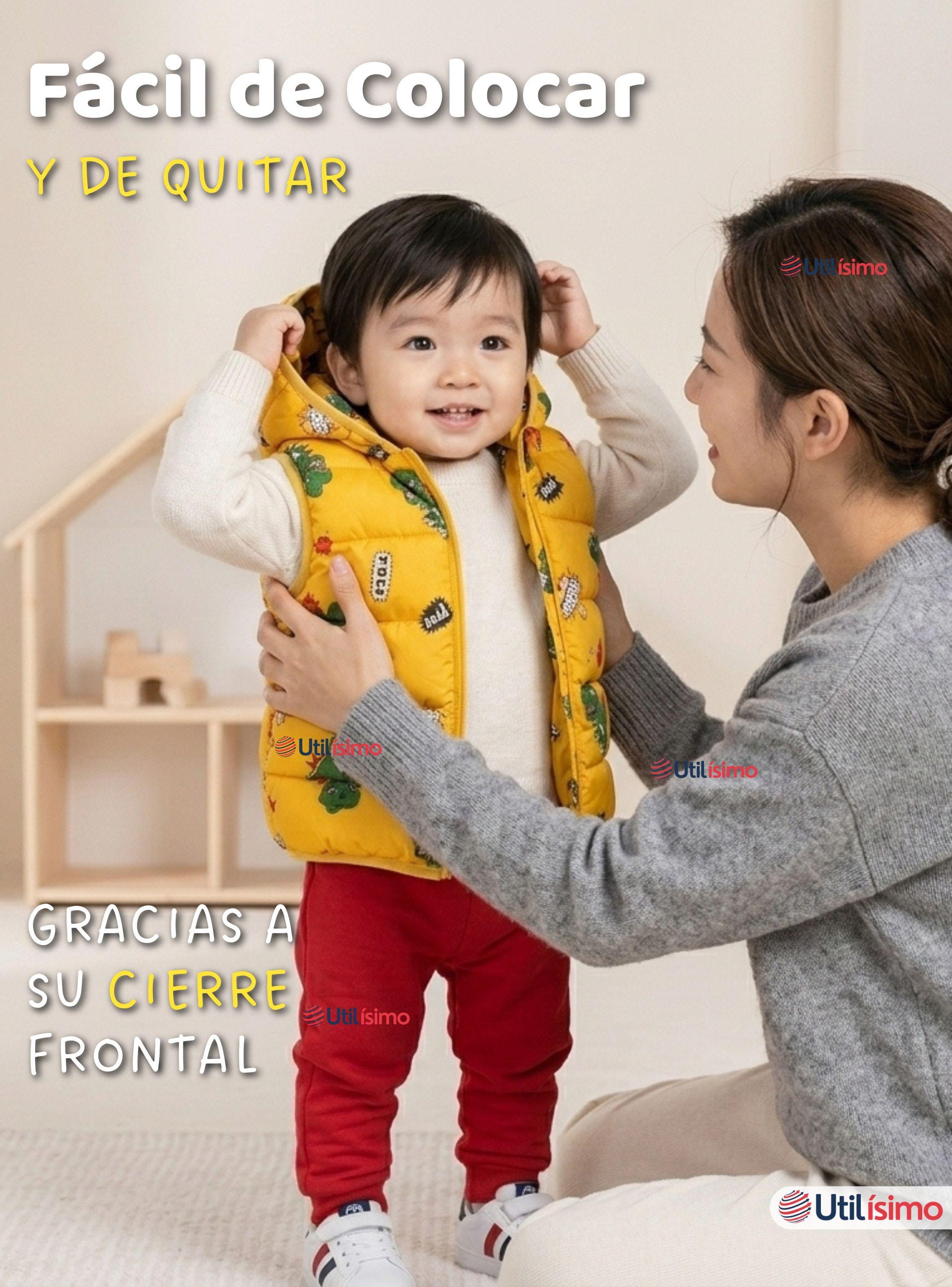 Parka Con Capucha Sin Manga Bebe Niño Infantil Dinosuairio Trex-5