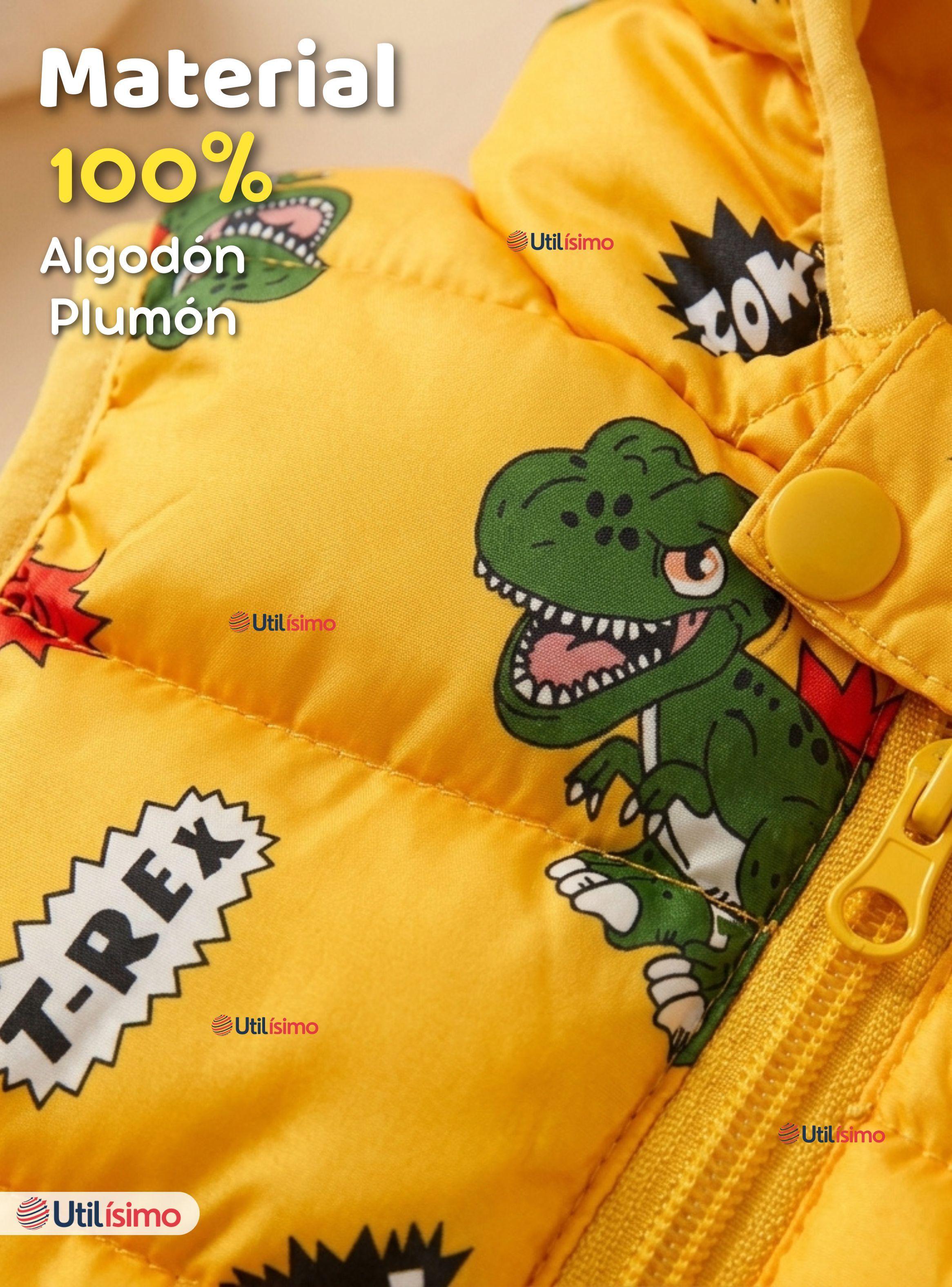 Parka Con Capucha Sin Manga Bebe Niño Infantil Dinosuairio Trex-6