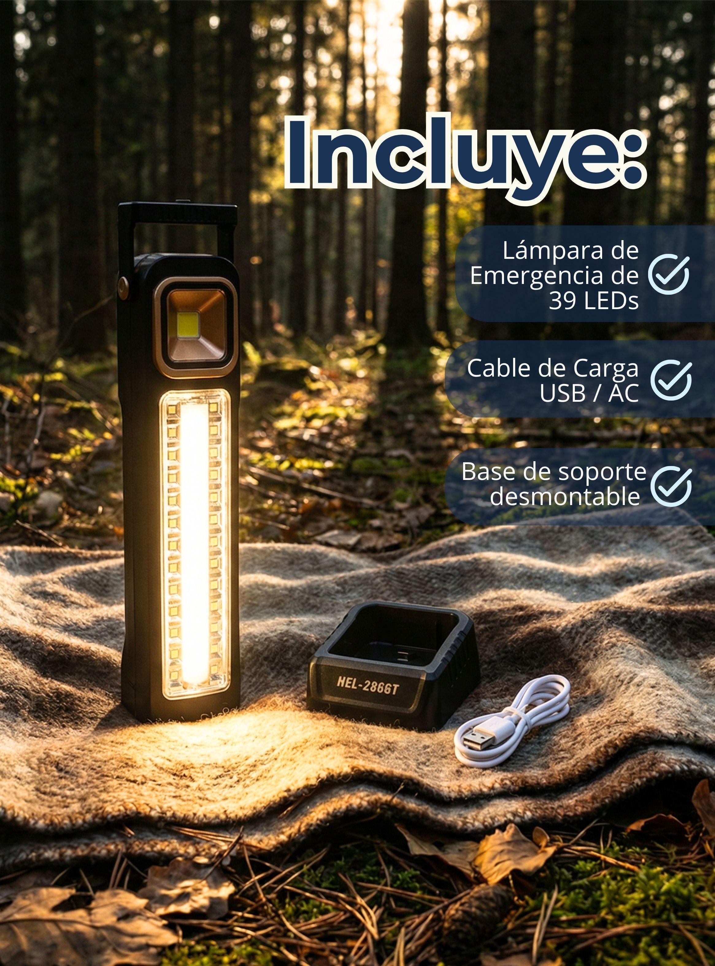 Lampara Luz De Emergencia Focos 30W Carga Híbrida Solar USB 39 Led -2