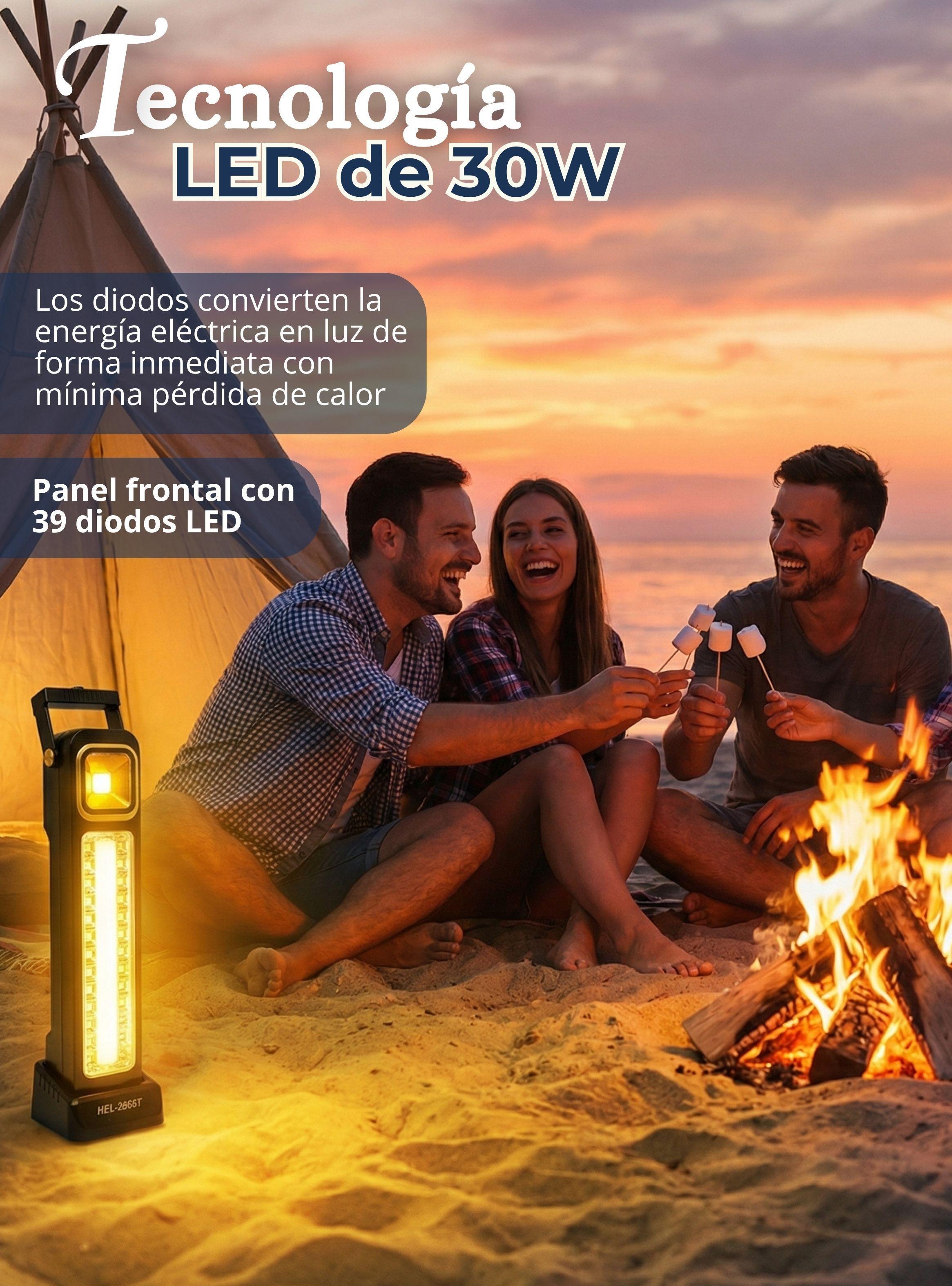 Lampara Luz De Emergencia Focos 30W Carga Híbrida Solar USB 39 Led -5