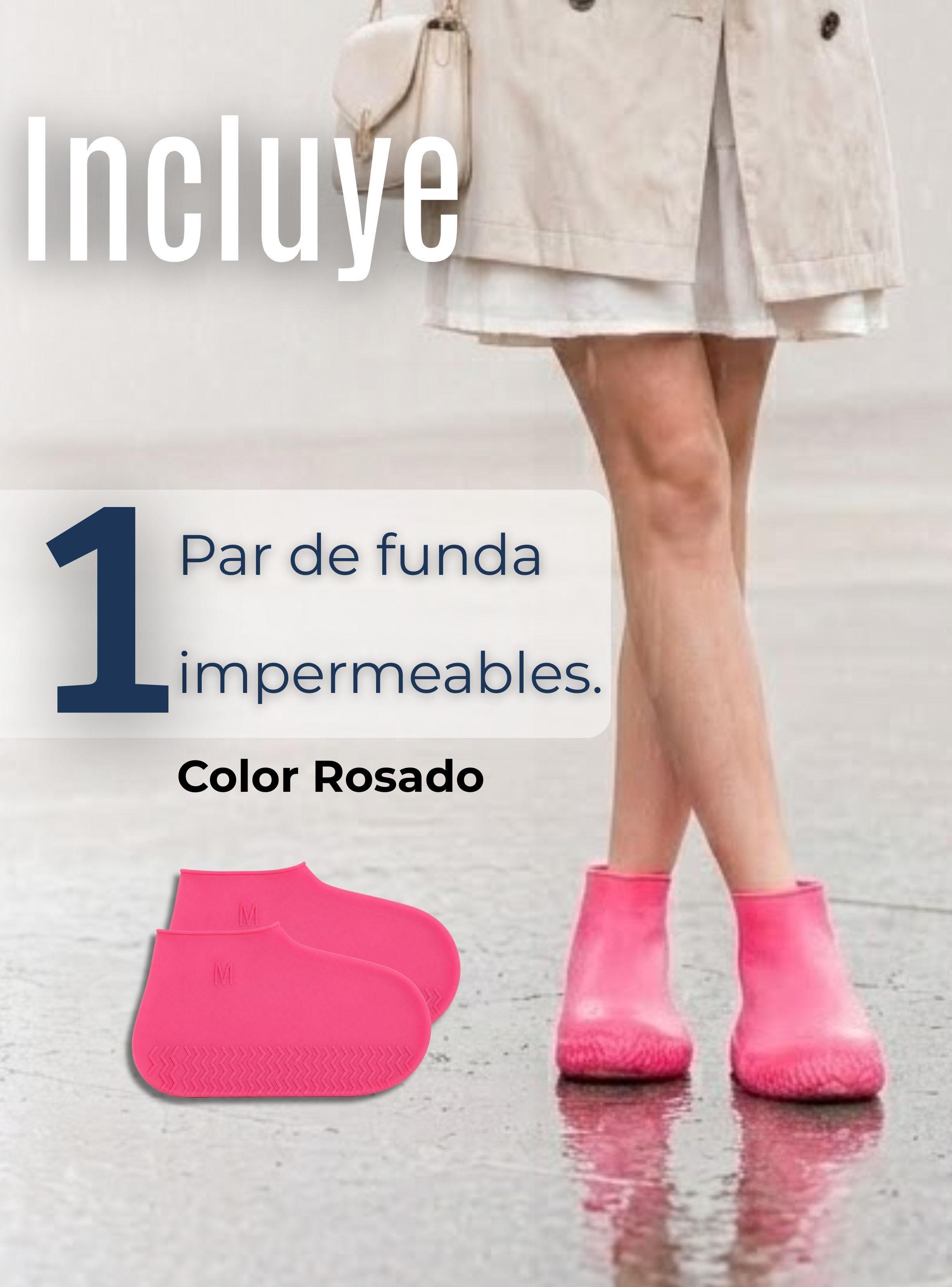 Fundas Cubre Zapatos Rosado Impermeable Silicona Antideslizante 1 Par Surtidas -2