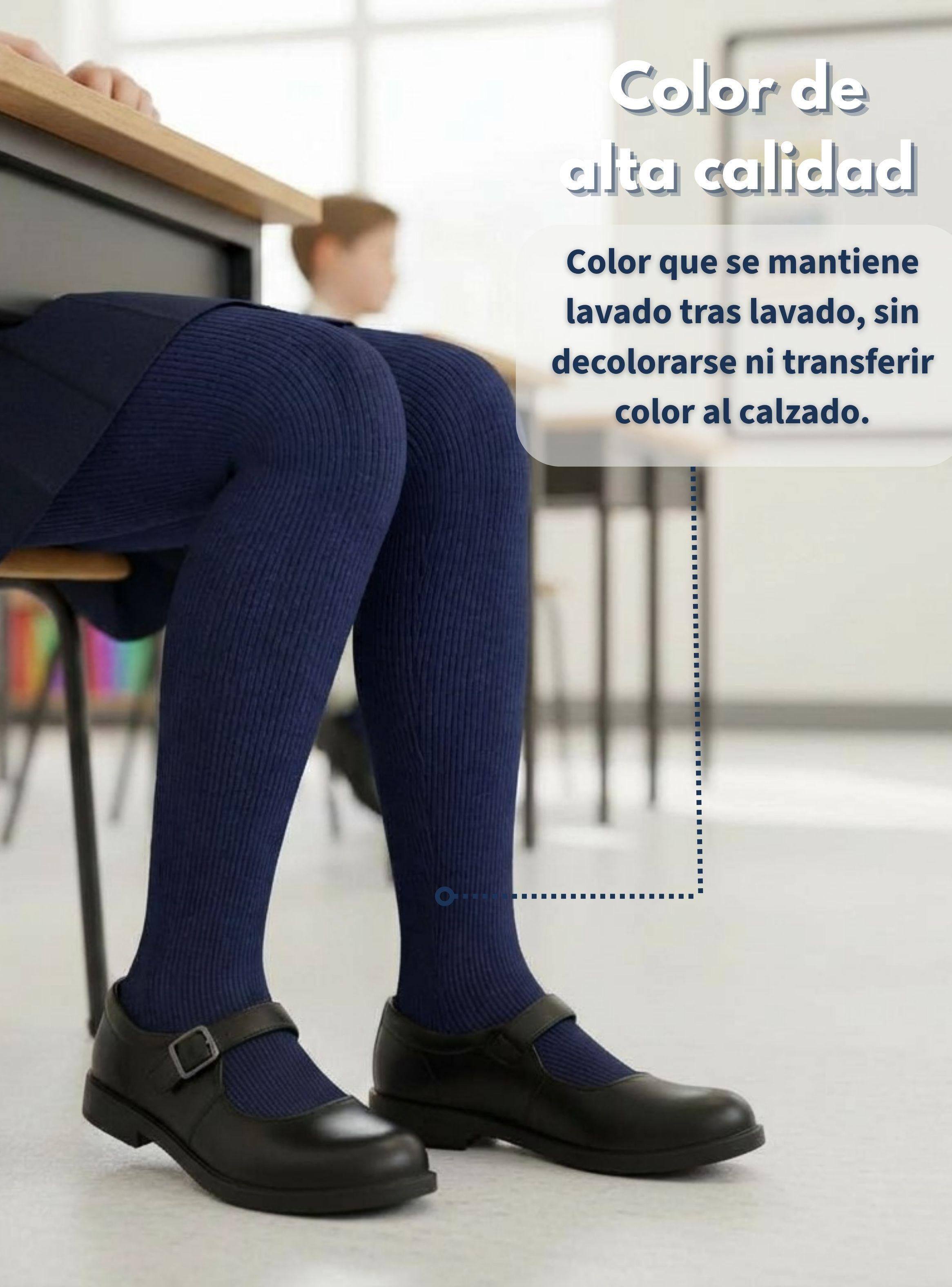 Ballerinas Escolares Niña Algodón Azul-6