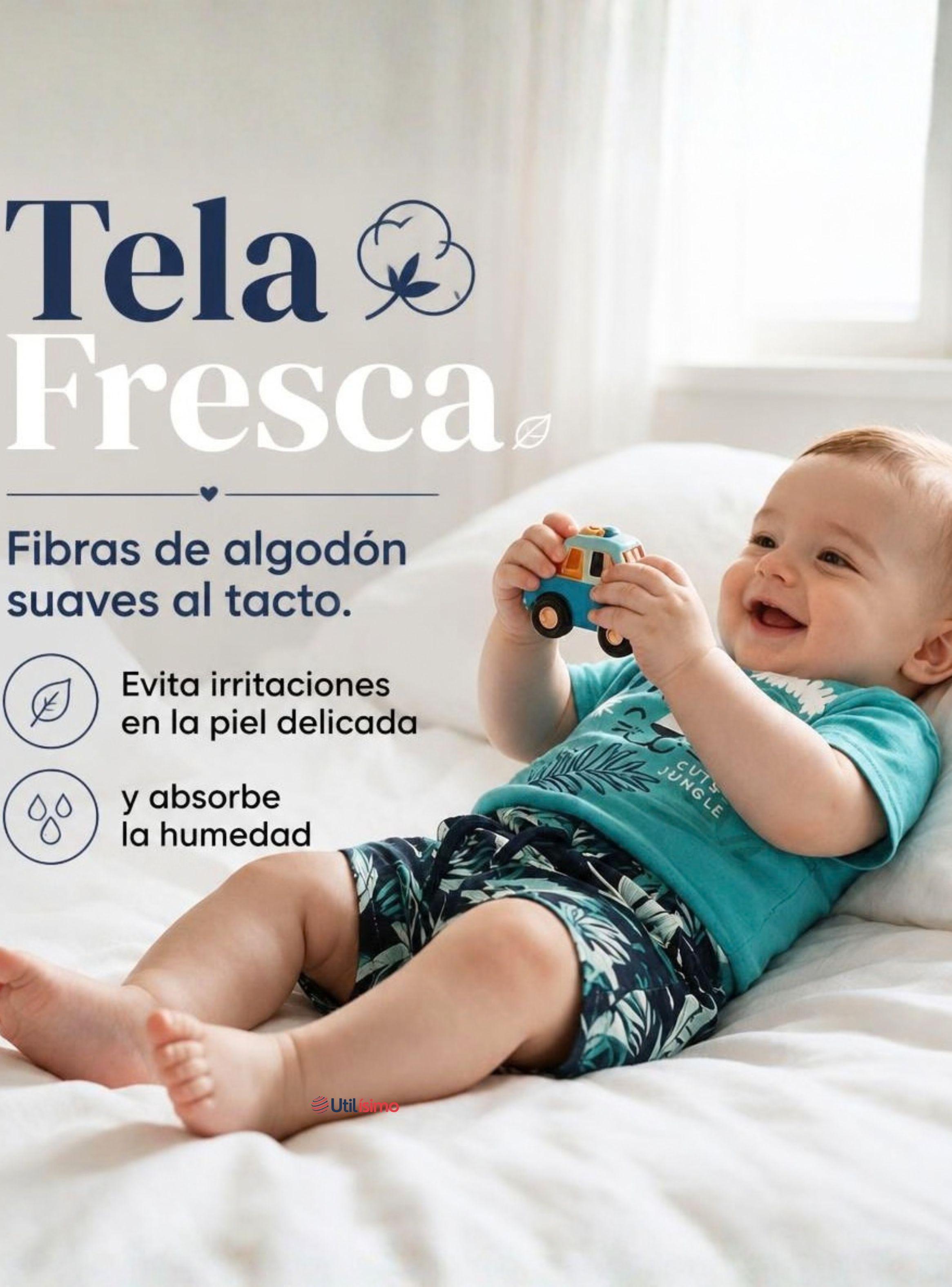 Conjunto 2 Piezas Camiseta y Short 100% Algodón Bebé Niño Tropical Blue Tedmimak-7