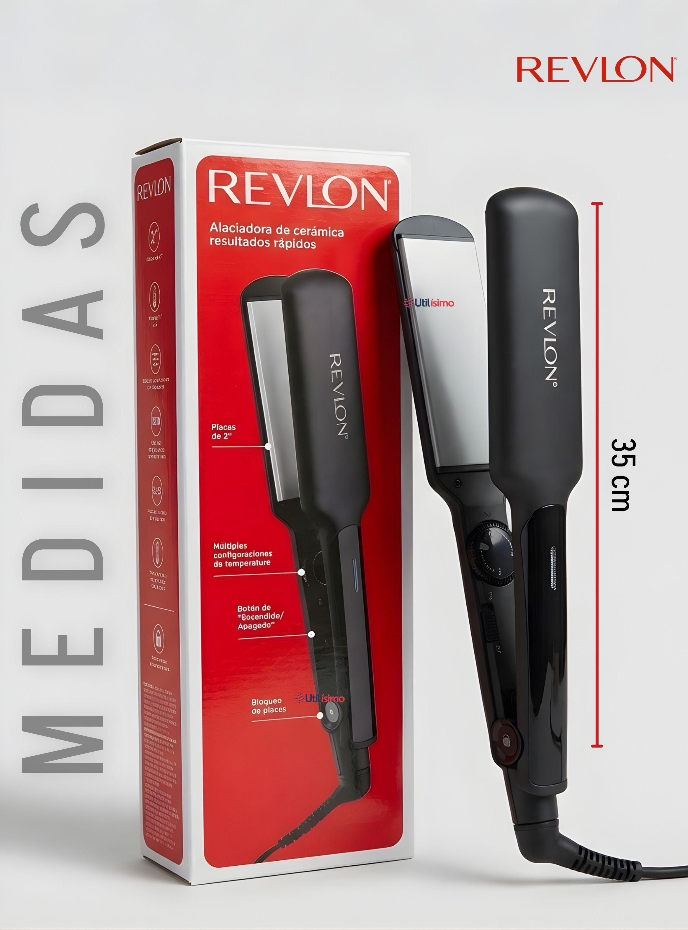 Plancha Alisadora De Cabello Revlon Placas De Cerámica Alaciadora Negra-2