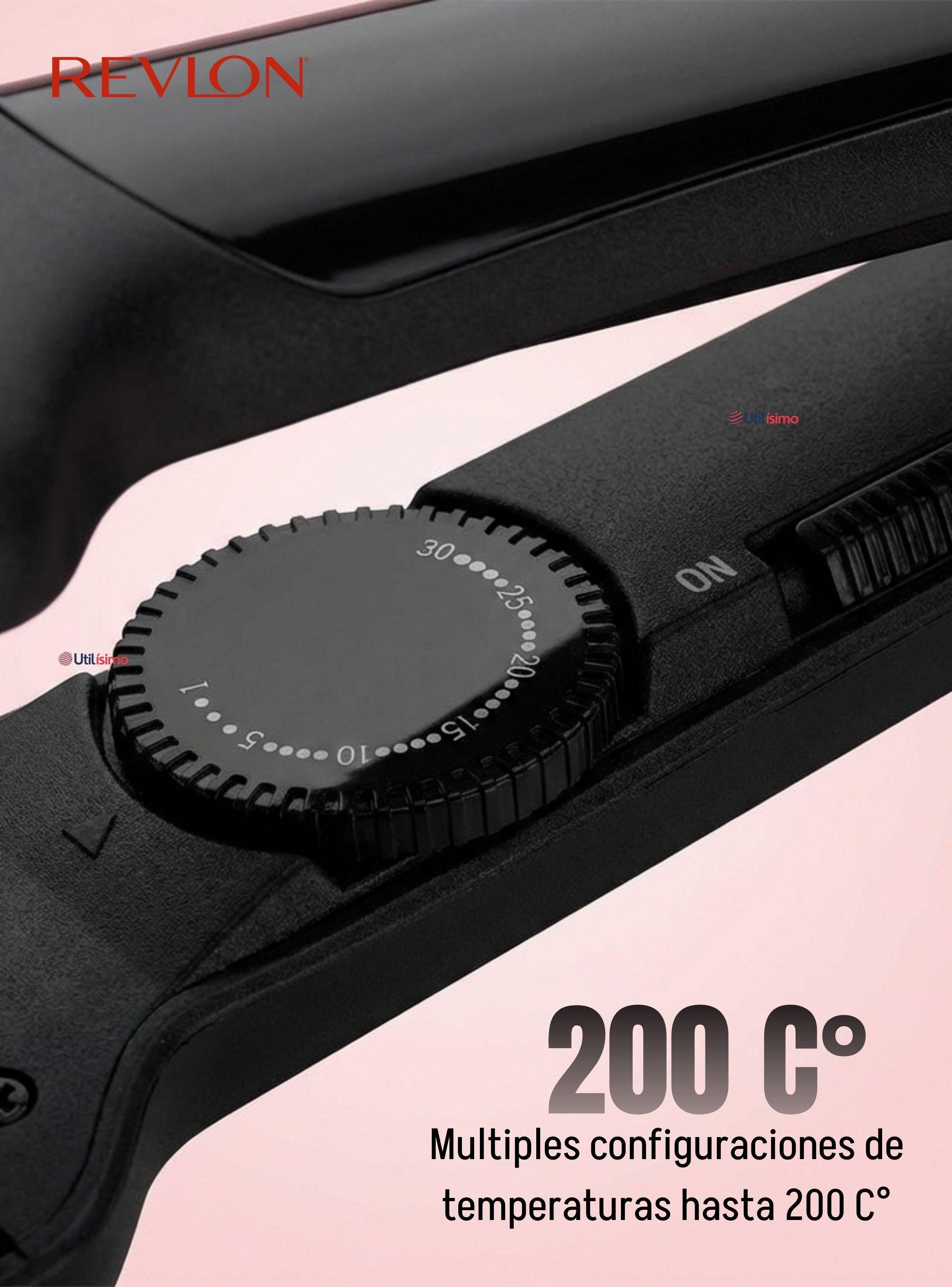 Plancha Alisadora De Cabello Revlon Placas De Cerámica Alaciadora Negra-4