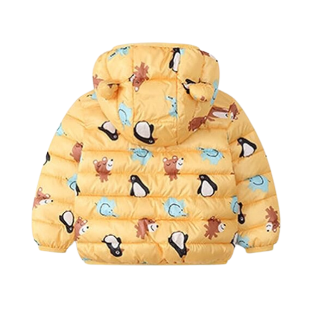 Parka Con Capucha Y Mangas Larga Niña Amarillo Pinguinos Jump Kids-1