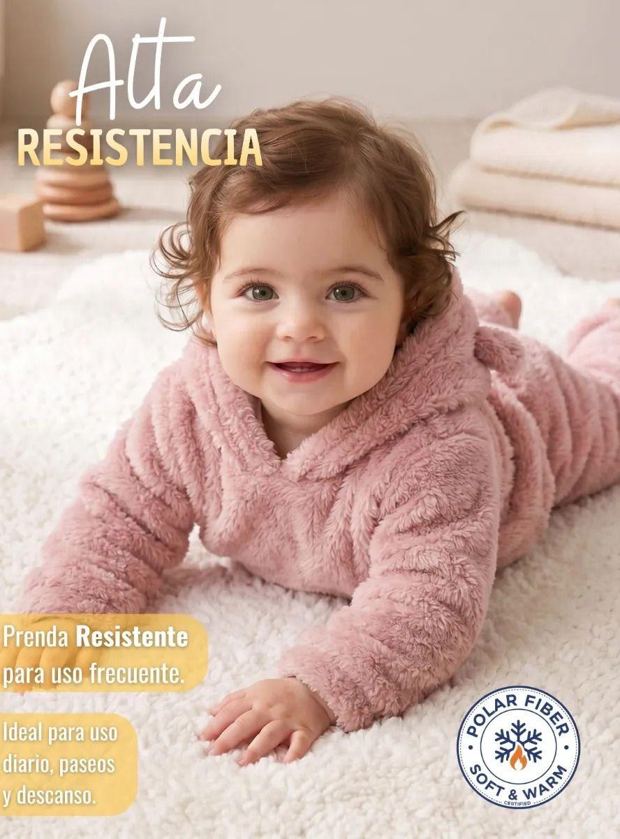 Conjunto 2 Piezas Polar Buzo Polerón Capucha con Orejitas Niña Rosa-7