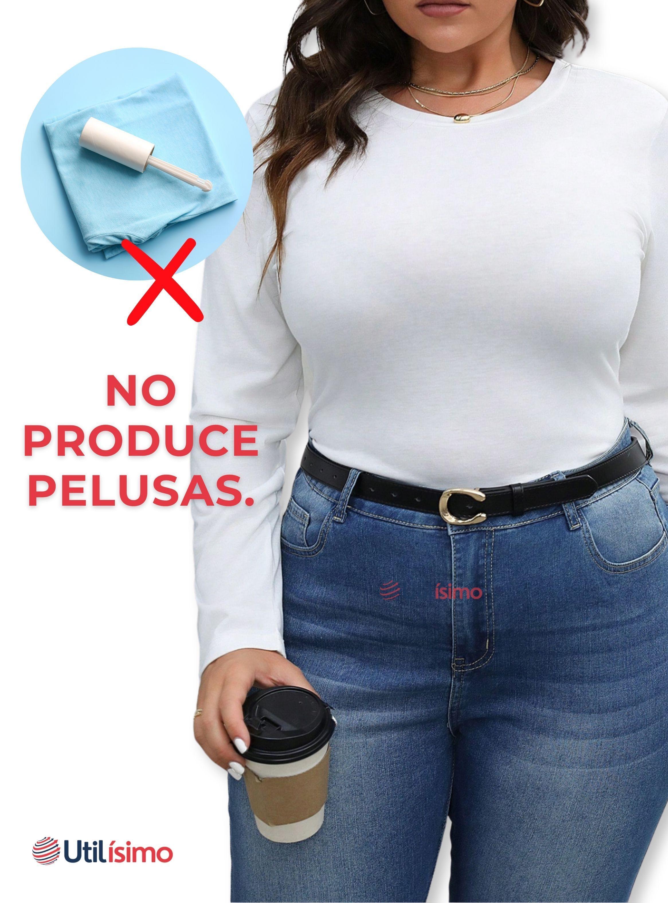 Camiseta Polar Manga Larga Primera Capa Mujer polera Blanco y Negro-6