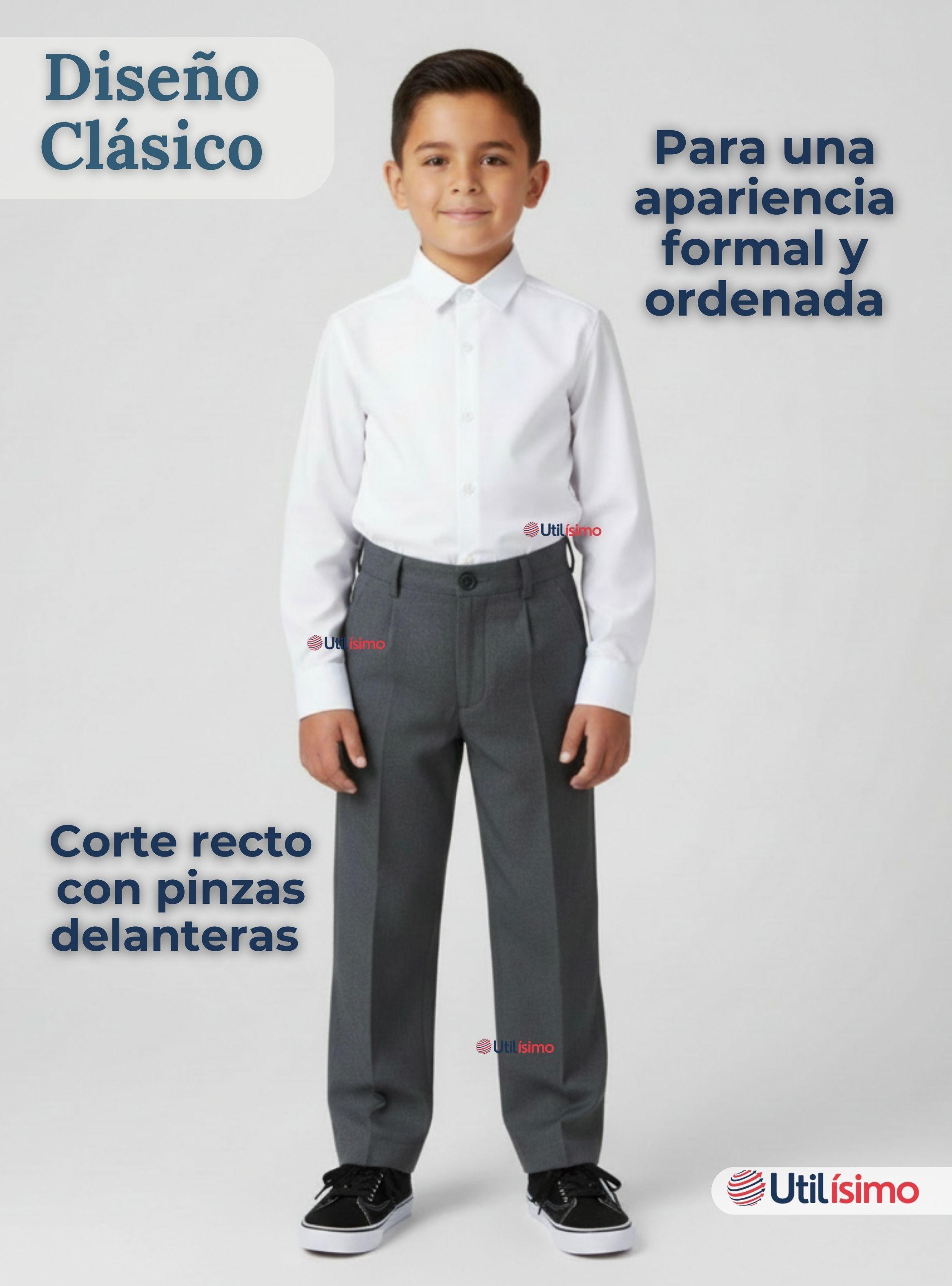 Pak 3 Pantalones Escolares Colegio Clásico Gris Niño-5