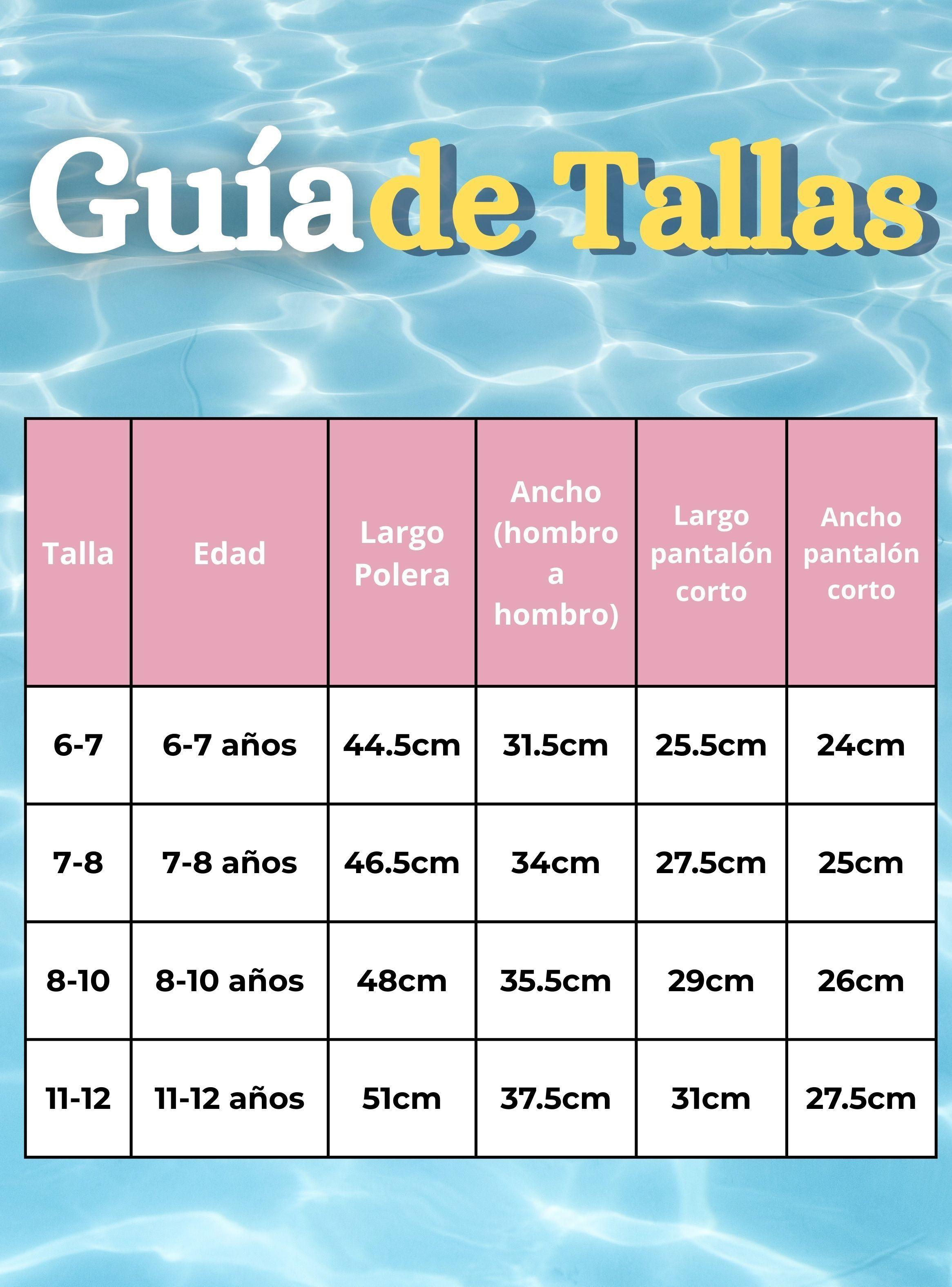 Traje De Baño Manga Corta y Pantalón Corto Con Falda 2 Piezas Niña de 6 a 13 Años Sea Beach Rosado-3