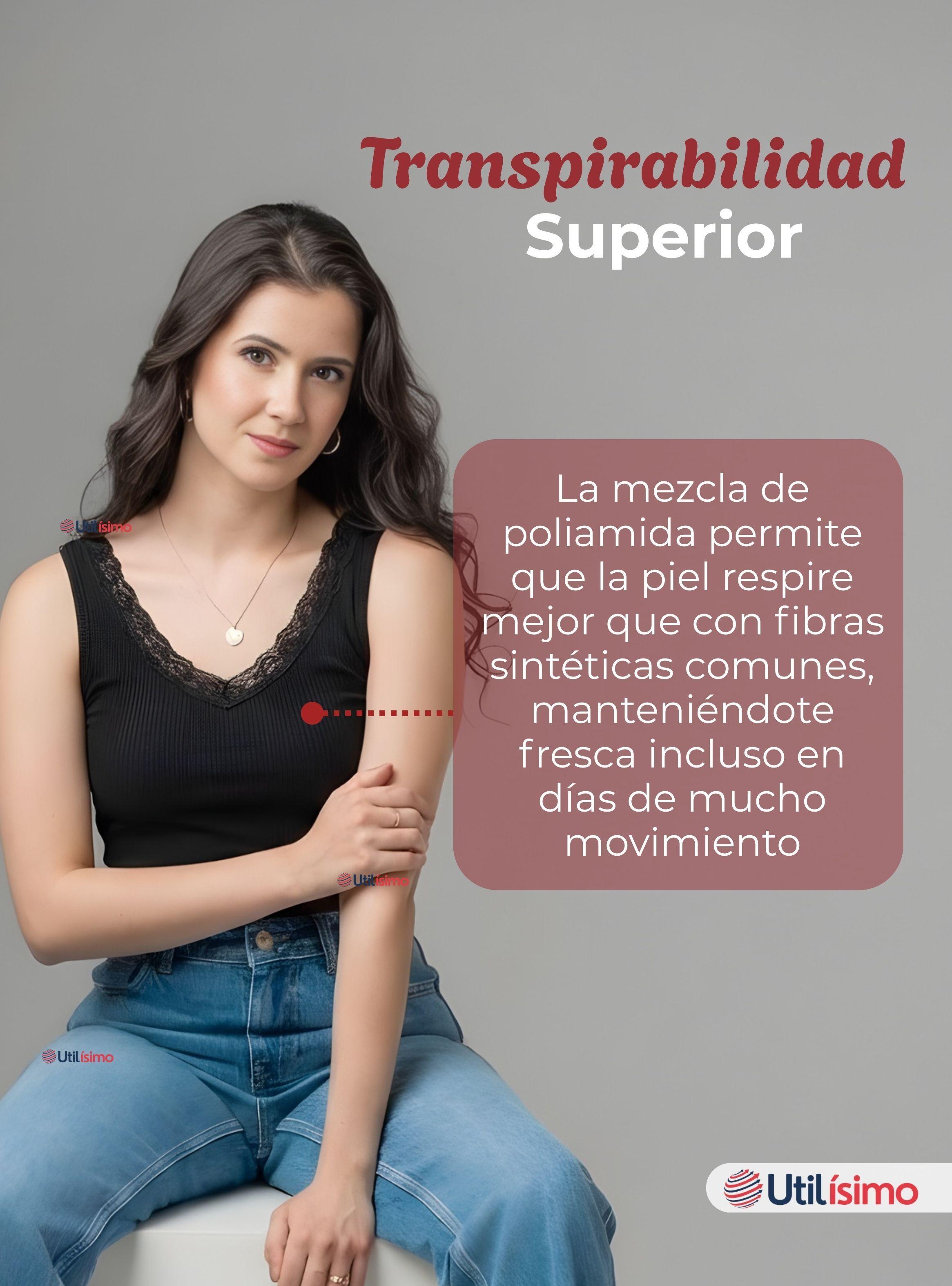 Pack 6 Camiseta Polera Sin Mangas Tela Acanalada de Algodón Cuello V Mujer Color Surtido-7